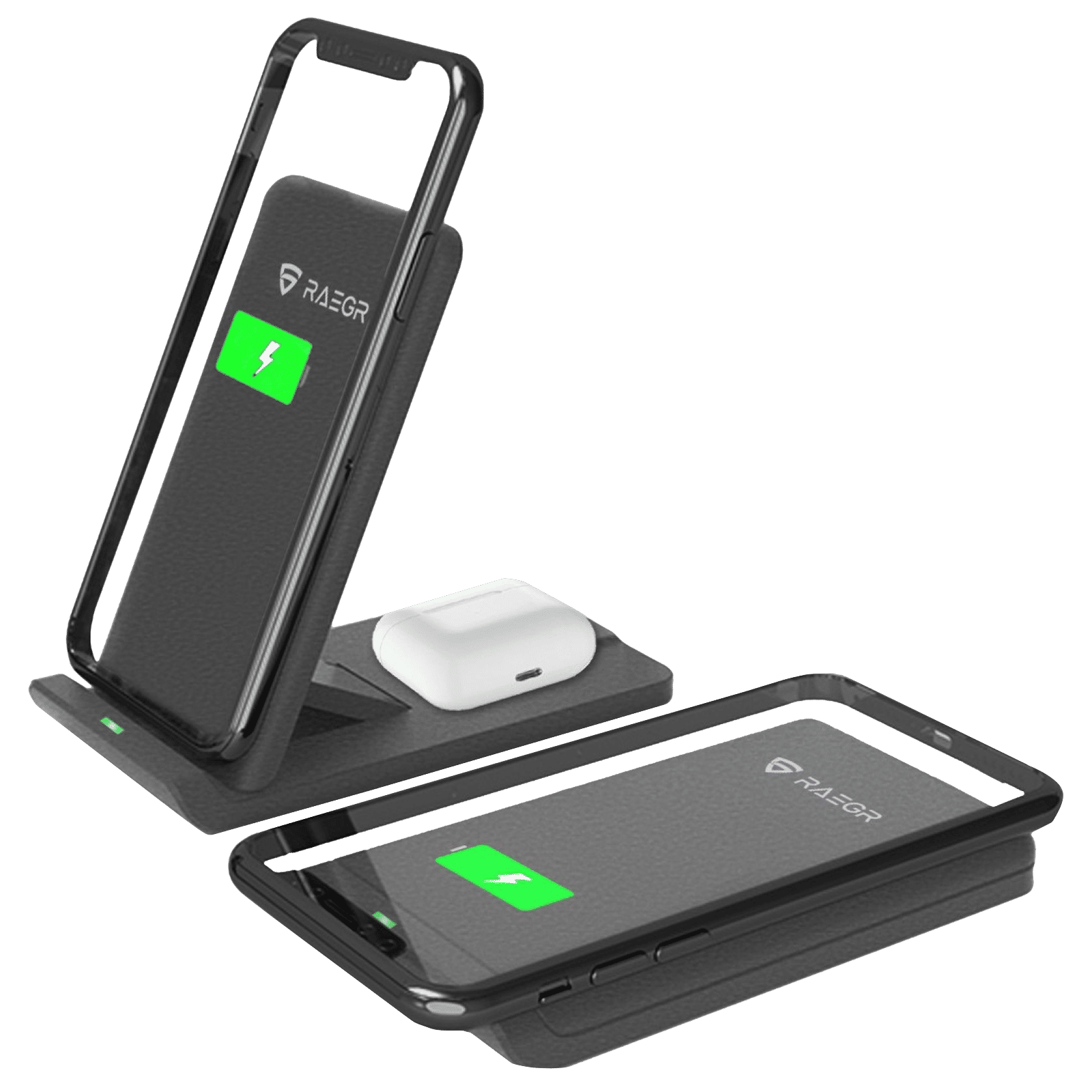 RAEGR Arc 1100 10W Wireless Charger for iOS and Android (Qi Certified, Over Voltage Protection, Sandstone Black) RAEGR Arc 1100 10W Wireless Charger for iOS and Android (Qi Certified, Over Voltage Protection, Sandstone Black)_1
