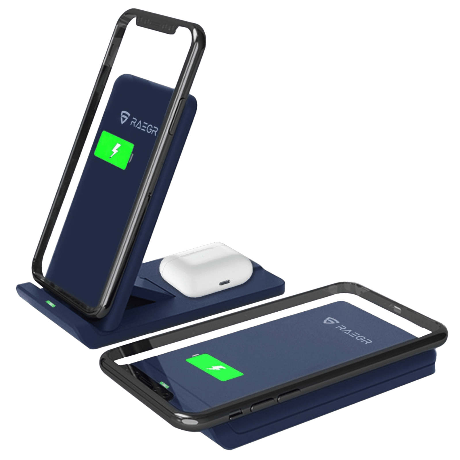 RAEGR Arc 1100 10W Wireless Charger for iOS and Android (Qi Certified, Over Voltage Protection, Navy)_1