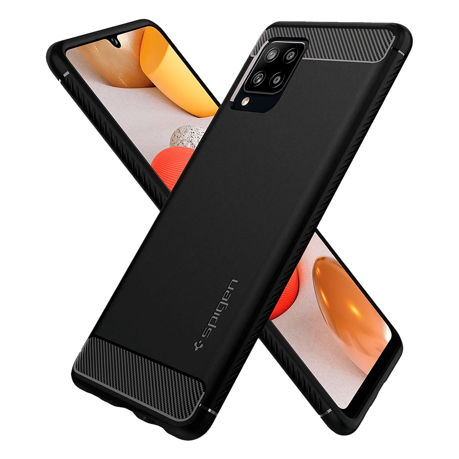 spigen Rugged Armor TPU Back Cover for SAMSUNG Galaxy M42 5G, A42 5G (Air Cushion Technology, Matte Black)_8