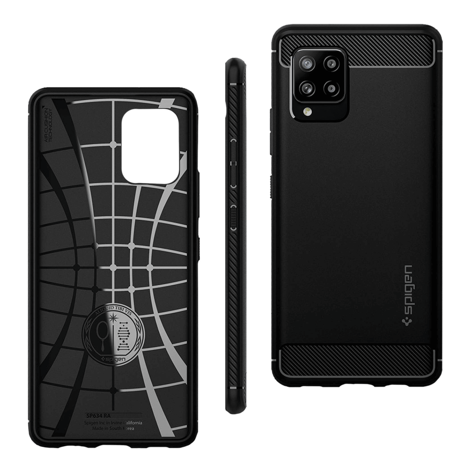 spigen Rugged Armor TPU Back Cover for SAMSUNG Galaxy M42 5G, A42 5G (Air Cushion Technology, Matte Black)_7