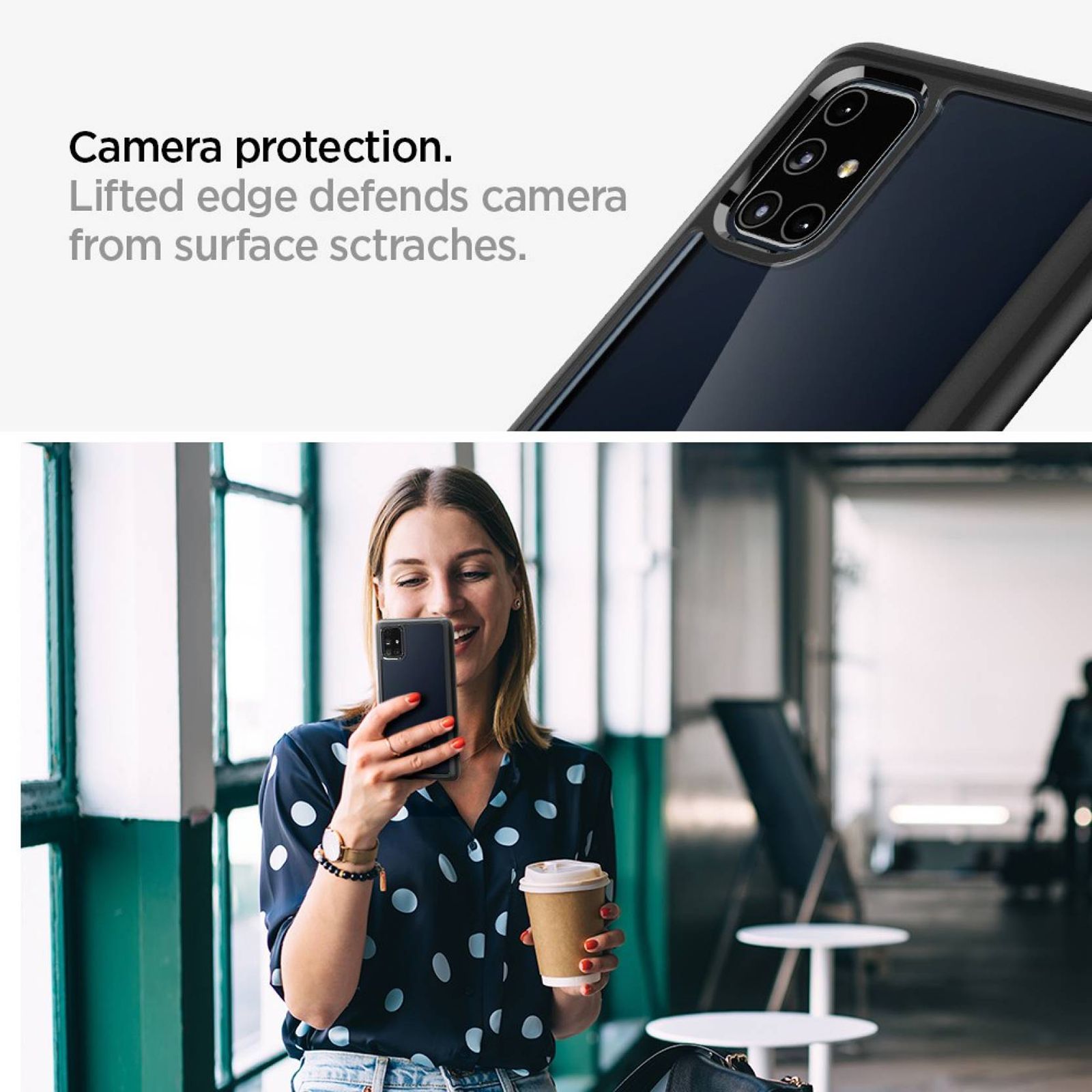 spigen Ultra Hybrid Hard Polycarbonate & TPU Back Cover for SAMSUNG Galaxy M51 (Air Cushion Technology, Black) spigen Ultra Hybrid Hard Polycarbonate & TPU Back Cover for SAMSUNG Galaxy M51 (Air Cushion Technology, Black)_6