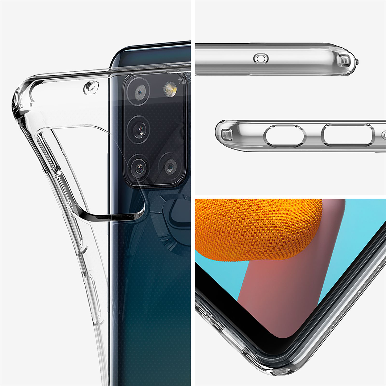 spigen Liquid Crystal TPU Back Case For Galaxy A21s (Glitter-Infused, ACS00975, Clear) spigen Liquid Crystal TPU Back Case For Galaxy A21s (Glitter-Infused, ACS00975, Clear)_7