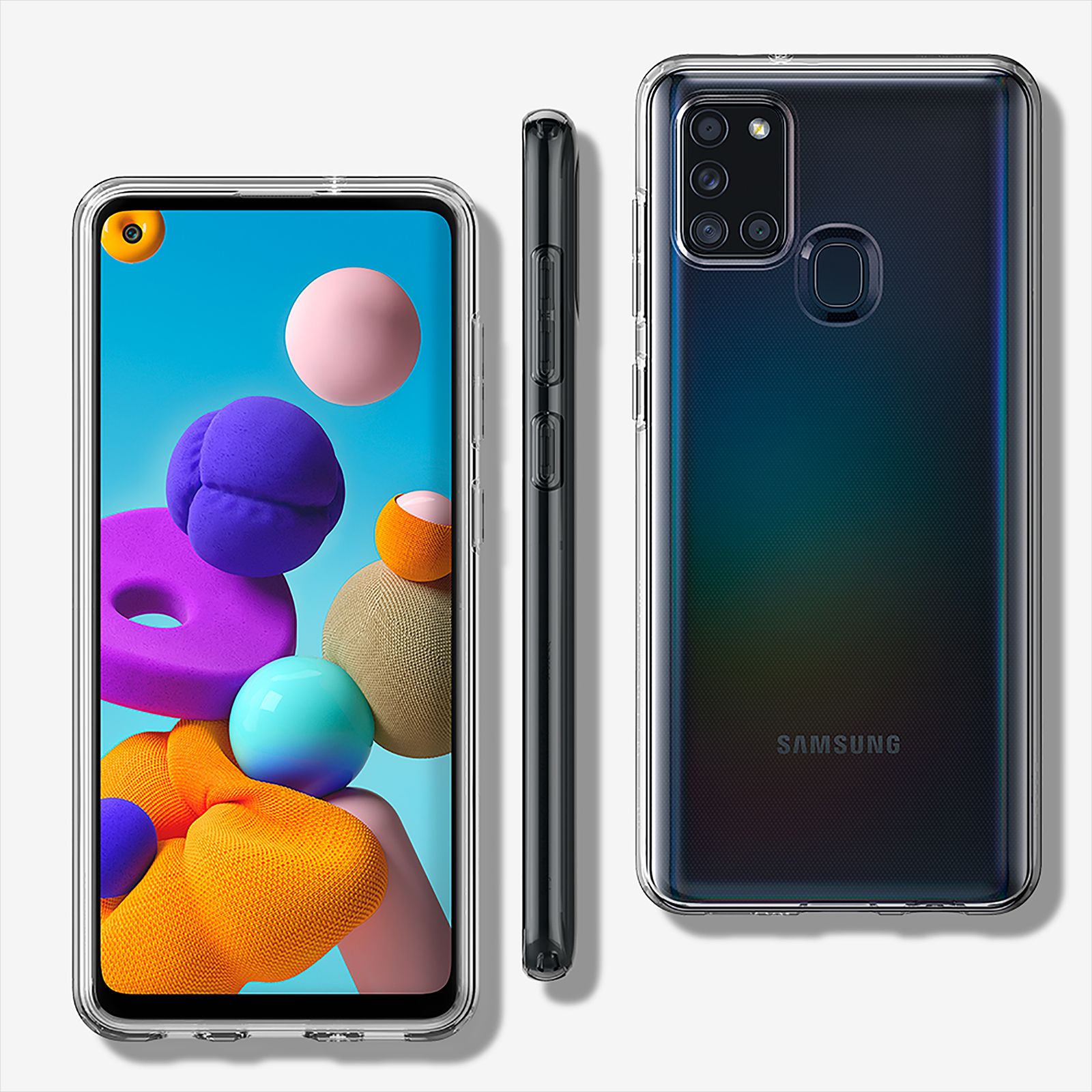 spigen Liquid Crystal TPU Back Case For Galaxy A21s (Glitter-Infused, ACS00975, Clear) spigen Liquid Crystal TPU Back Case For Galaxy A21s (Glitter-Infused, ACS00975, Clear)_8