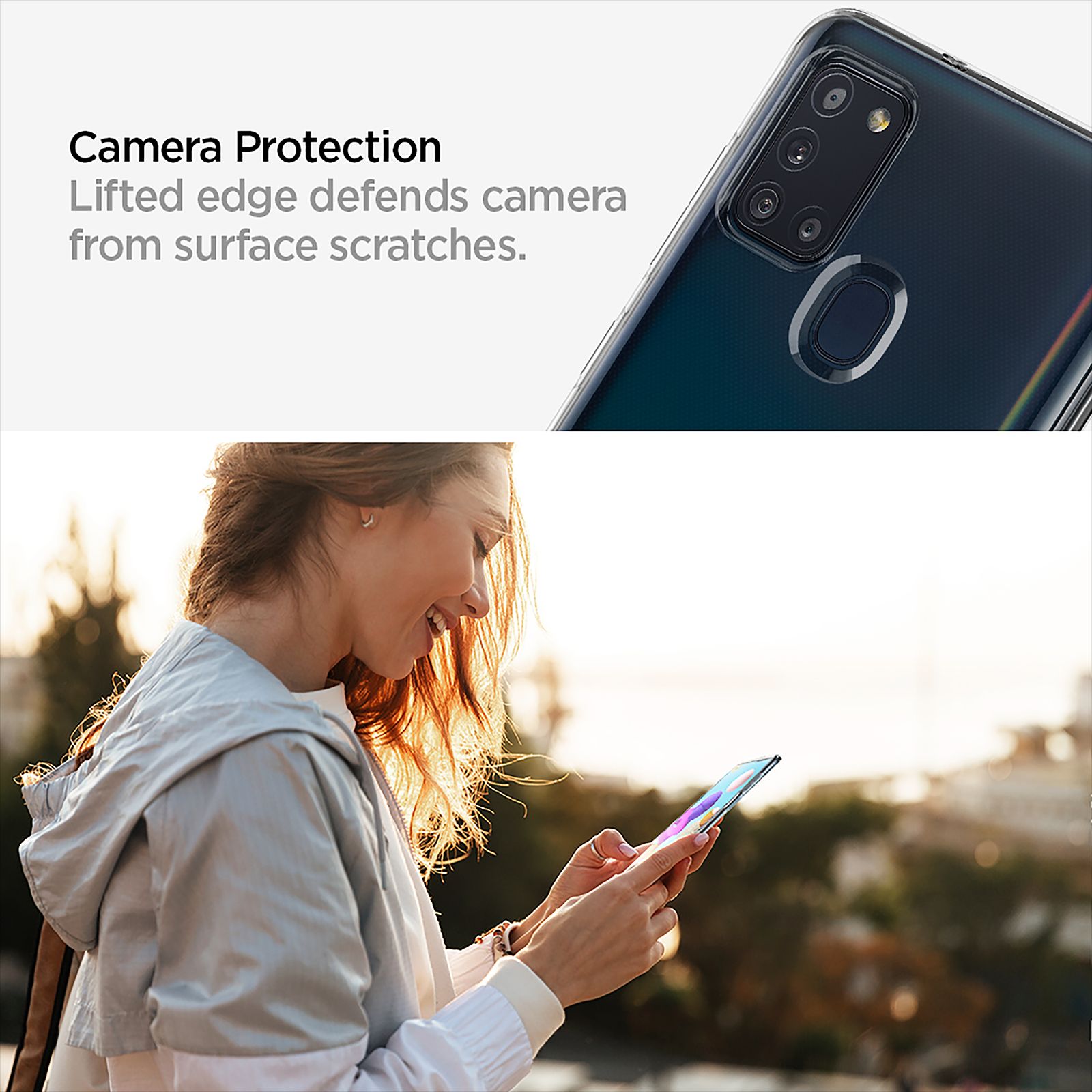 spigen Liquid Crystal TPU Back Case For Galaxy A21s (Glitter-Infused, ACS00975, Clear) spigen Liquid Crystal TPU Back Case For Galaxy A21s (Glitter-Infused, ACS00975, Clear)_5