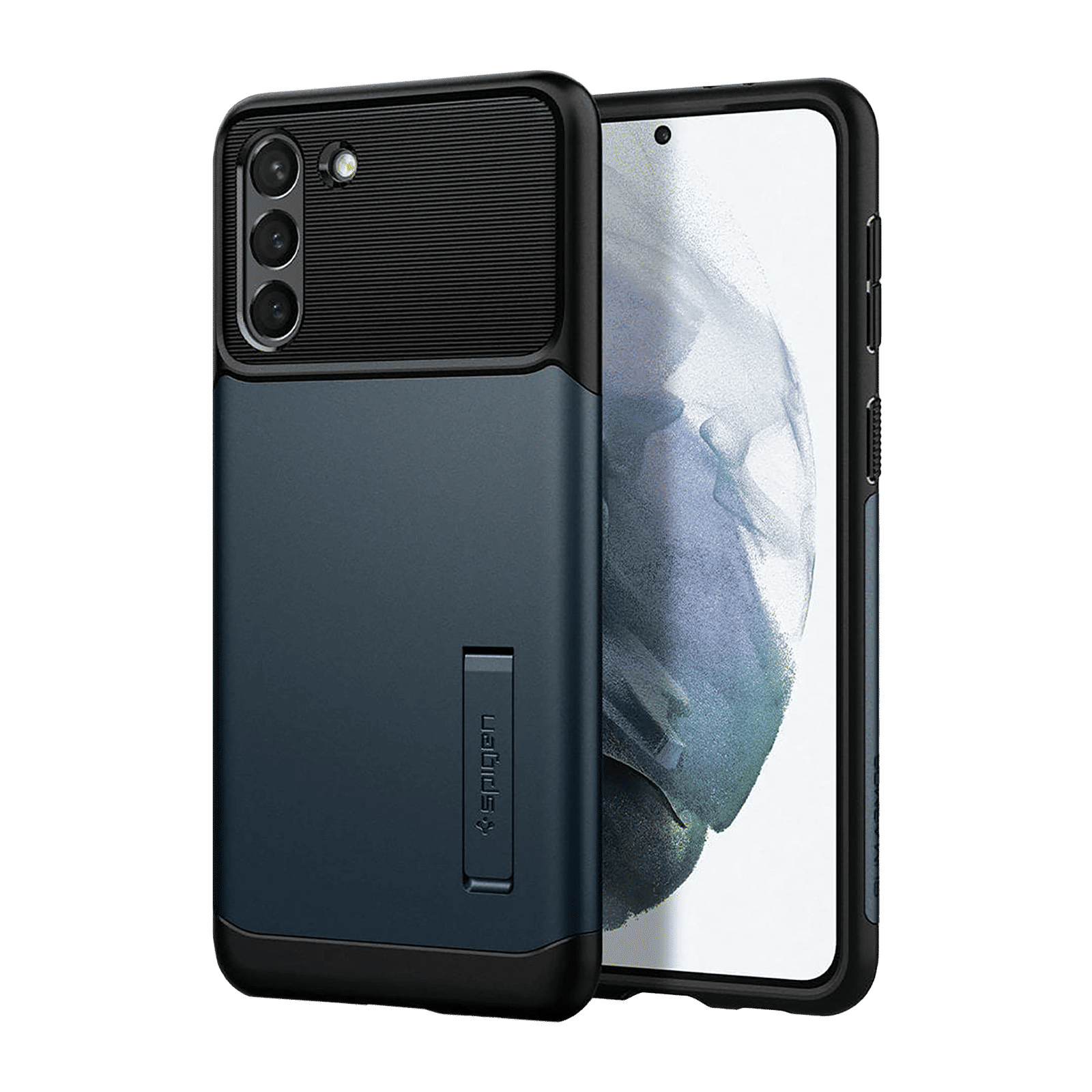 spigen Slim Armor TPU & Polycarbonate Back Case with Stand for SAMSUNG Galaxy S21 Plus (Wireless Charging Compatible, Metal Slate) spigen Slim Armor TPU & Polycarbonate Back Case with Stand for SAMSUNG Galaxy S21 Plus (Wireless Charging Compatible, Metal Slate)_1