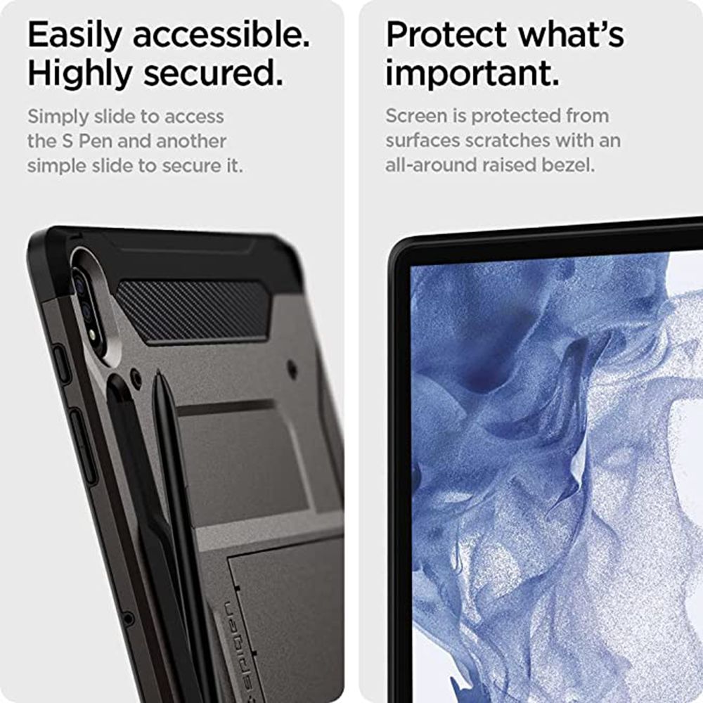 spigen Tough Armor Pro Polycarbonate Back Cover for SAMSUNG Galaxy Tab S8 Plus, Tab S7 Plus (Built-In Pen Storage, Gunmetal) spigen Tough Armor Pro Polycarbonate Back Cover for SAMSUNG Galaxy Tab S8 Plus, Tab S7 Plus (Built-In Pen Storage, Gunmetal)_7