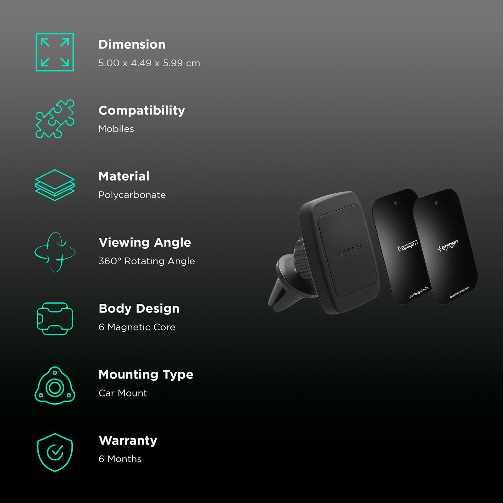 spigen Dashboard Mobile Holder (360 Rotation, 000CD20115, Black) spigen Dashboard Mobile Holder (360 Rotation, 000CD20115, Black)_3