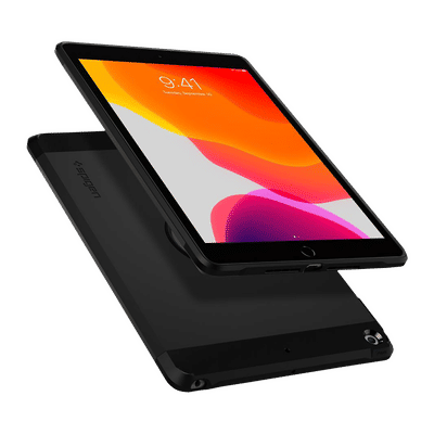 spigen Tough Armor Hard Polycarbonate Back Cover for Apple iPad 10.2 Inch (2021/2020/2019) (Dual Layered Back Protection, Black)