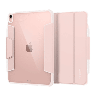 spigen Ultra Hybrid Pro Polycarbonate Flip Cover for Apple iPad Air 10.9 Inch (Apple Pencil Functions, Rose Gold)