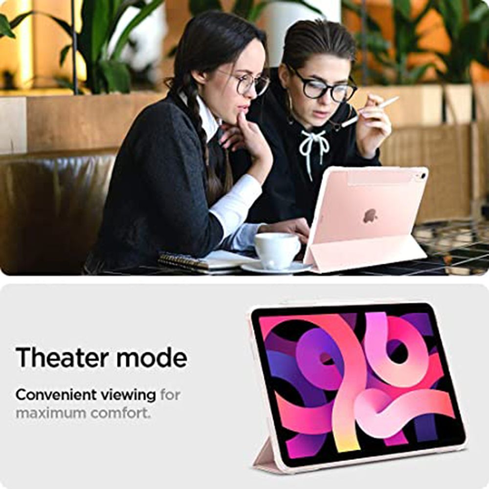 spigen Ultra Hybrid Pro Polycarbonate Flip Cover for Apple iPad Air 10.9 Inch (Apple Pencil Functions, Rose Gold)_7