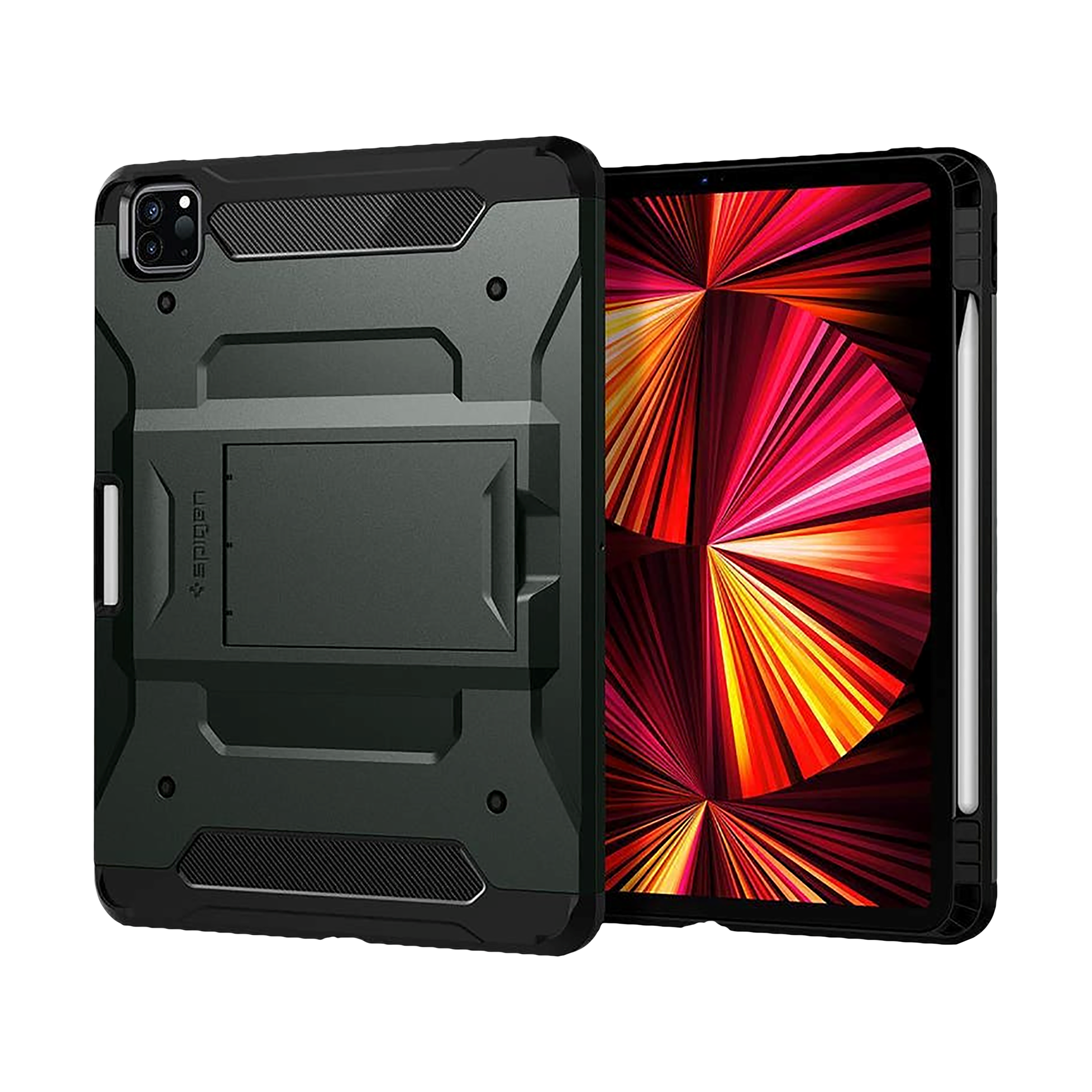 spigen Tough Armor Pro Polycarbonate & Carbon Fiber Back Cover for Apple iPad Pro 11 Inch (Air Cushion Technology, Black) spigen Tough Armor Pro Polycarbonate & Carbon Fiber Back Cover for Apple iPad Pro 11 Inch (Air Cushion Technology, Black)_1