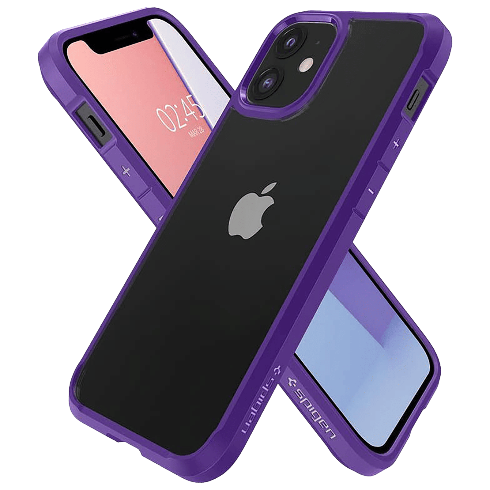 spigen Crystal Hybrid TPU Back Cover for Apple iPhone 12 Mini (Wireless Charging, Hydrangea Purple)_7
