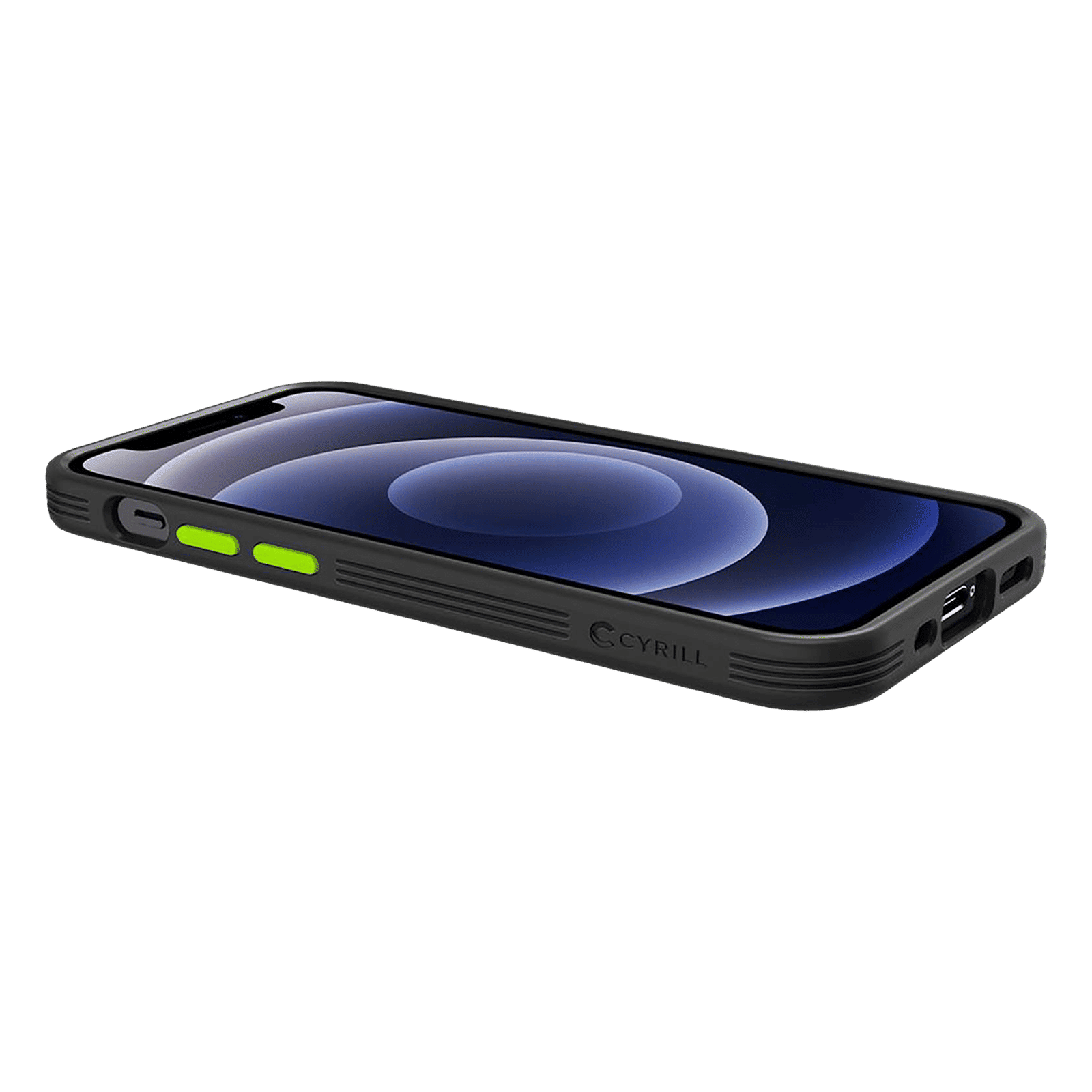 spigen Cyrill Color Brick Hard TPU & Polycarbonate Back Cover for Apple iPhone 12 Mini (Supports Wireless Charging, Black) spigen Cyrill Color Brick Hard TPU & Polycarbonate Back Cover for Apple iPhone 12 Mini (Supports Wireless Charging, Black)_11