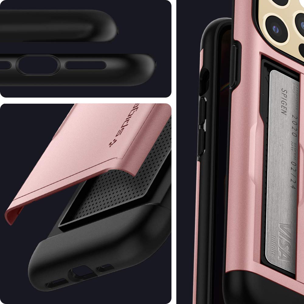 spigen Slim Armor CS Polycarbonate & TPU Back Cover For Apple iPhone 12 Pro Max (Supports Wireless Charging, Rose Gold) spigen Slim Armor CS Polycarbonate & TPU Back Cover For Apple iPhone 12 Pro Max (Supports Wireless Charging, Rose Gold)_10
