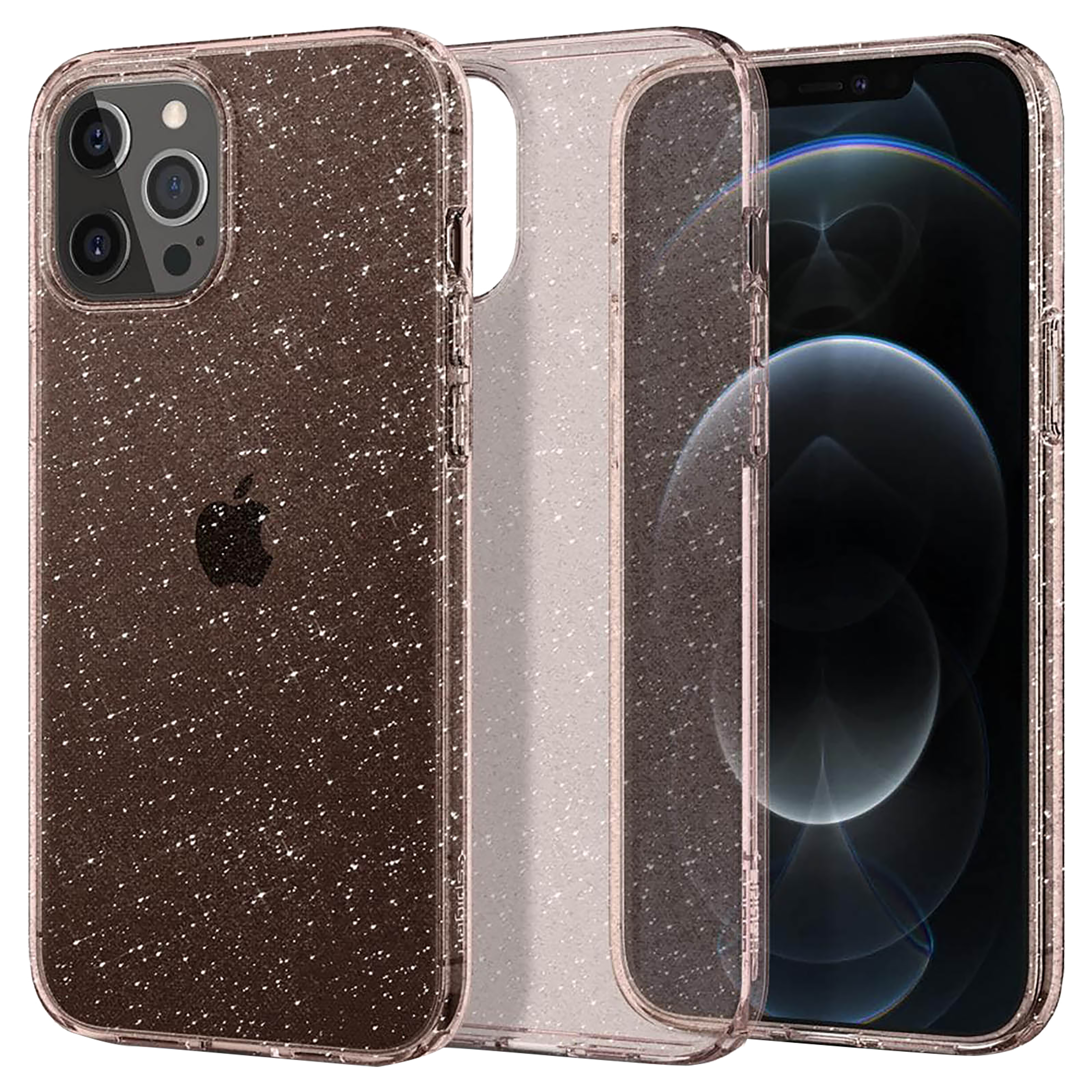 spigen Liquid Crystal Glitter TPU Back Cover for Apple iPhone 12 Pro Max (Wireless Charging Compatible, Rose Quartz) spigen Liquid Crystal Glitter TPU Back Cover for Apple iPhone 12 Pro Max (Wireless Charging Compatible, Rose Quartz)_16