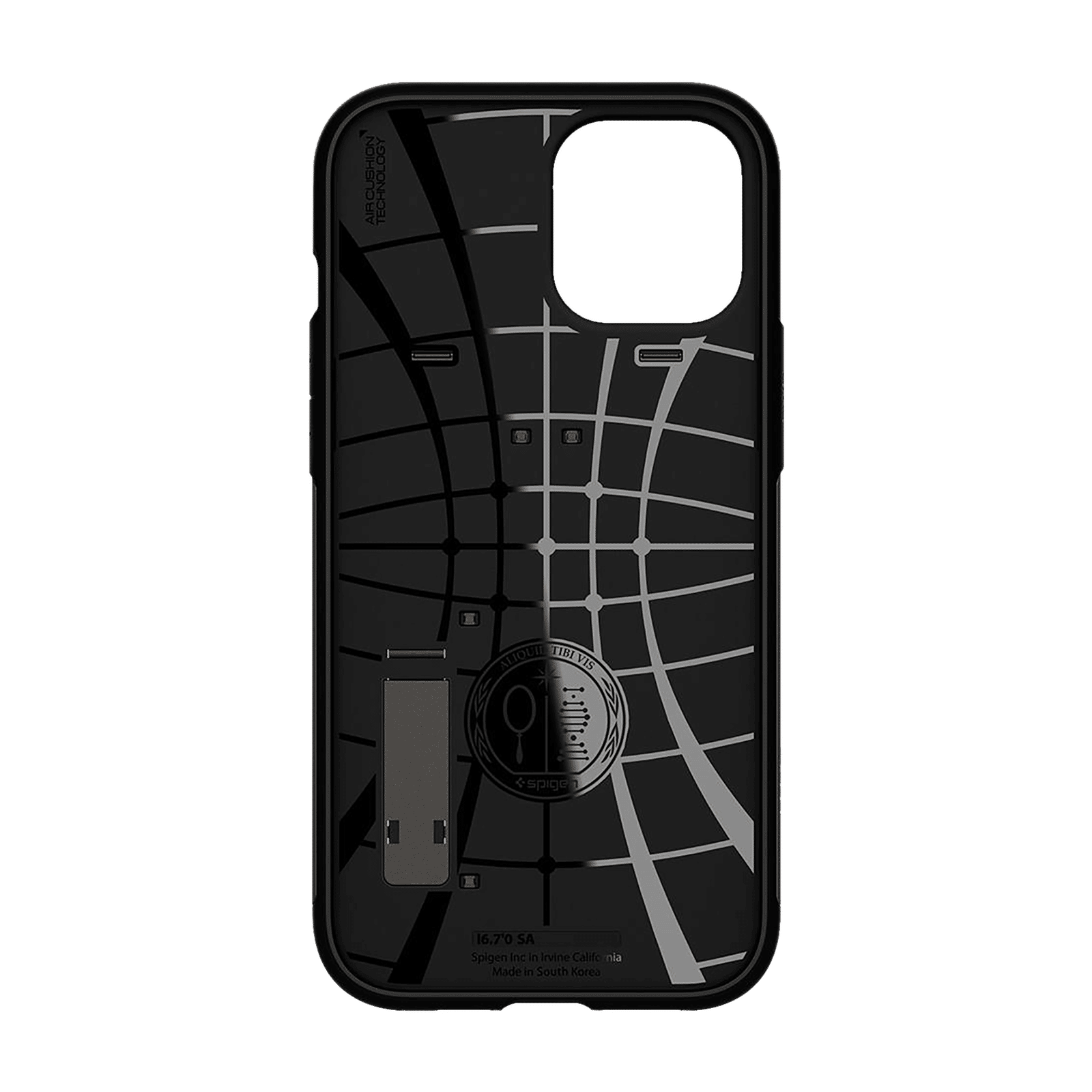 spigen Slim Armor Polycarbonate Thermoplastic Polyurethane Back Case with Stand for Apple iPhone 12 Pro Max (Air Cushion Technology, ACS01480, Gun Metal)_4