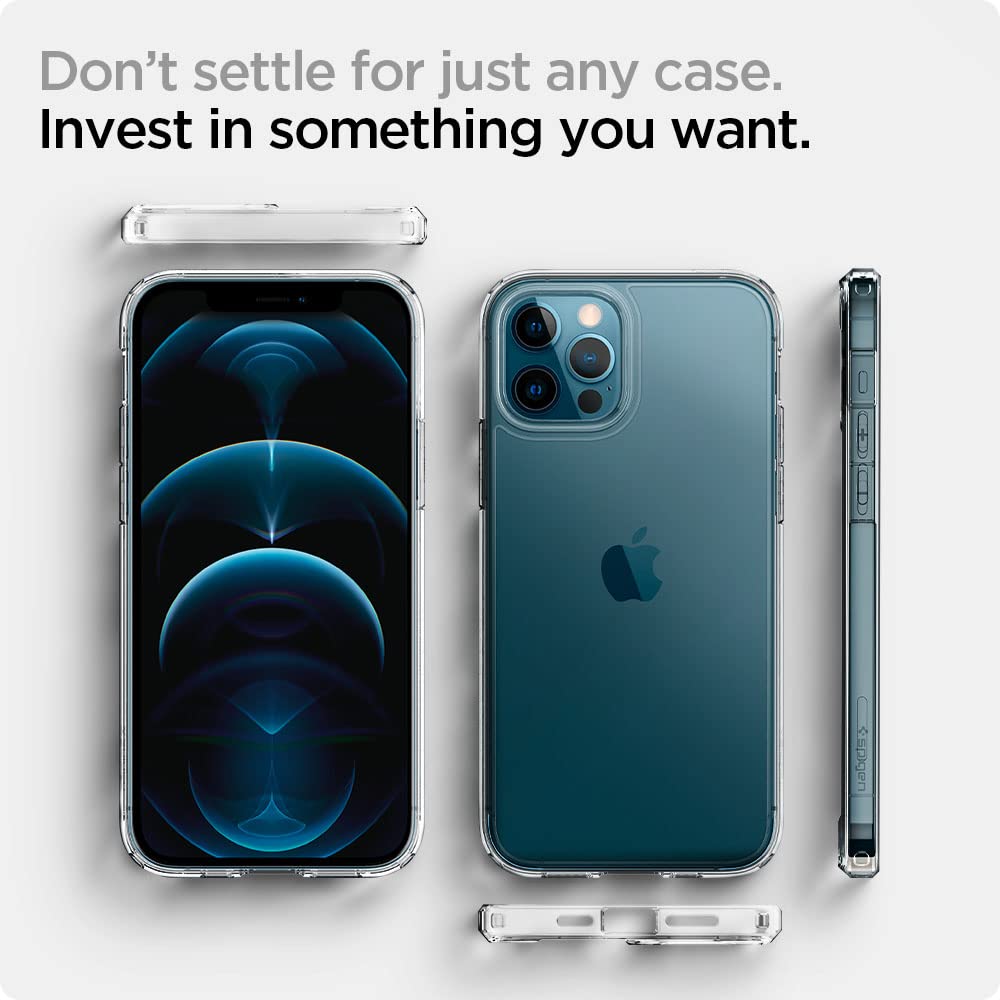 spigen Crystal Hybrid TPU & Polycarbonate Back Cover for Apple iPhone 12 Pro Max (Mil Grade Protection, Clear) spigen Crystal Hybrid TPU & Polycarbonate Back Cover for Apple iPhone 12 Pro Max (Mil Grade Protection, Clear)_5