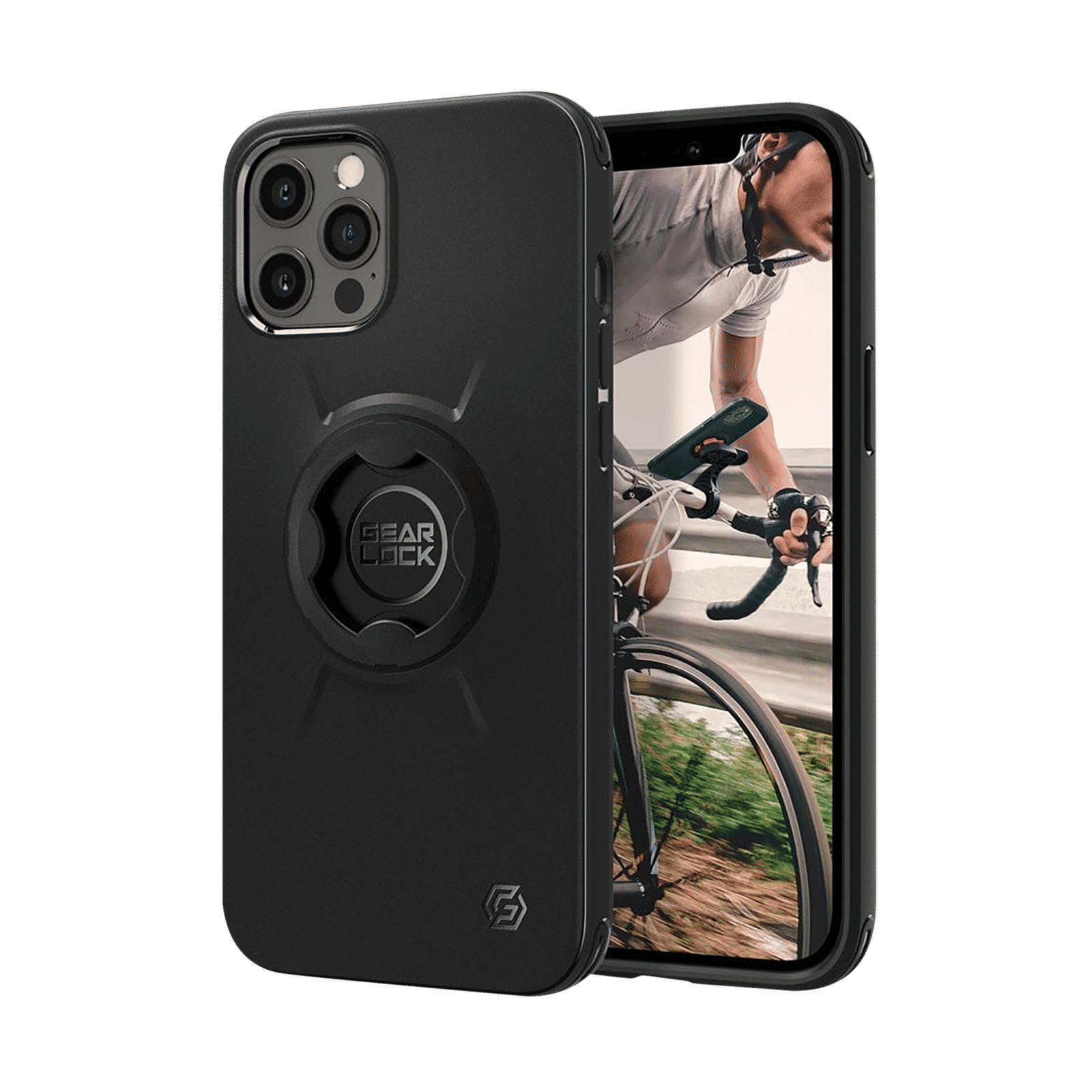 spigen Gearlock TPU & Polycarbonate Bike Mount Case for Apple iPhone 12, 12 Pro (Air Cushion Technology, Black) spigen Gearlock TPU & Polycarbonate Bike Mount Case for Apple iPhone 12, 12 Pro (Air Cushion Technology, Black)_1