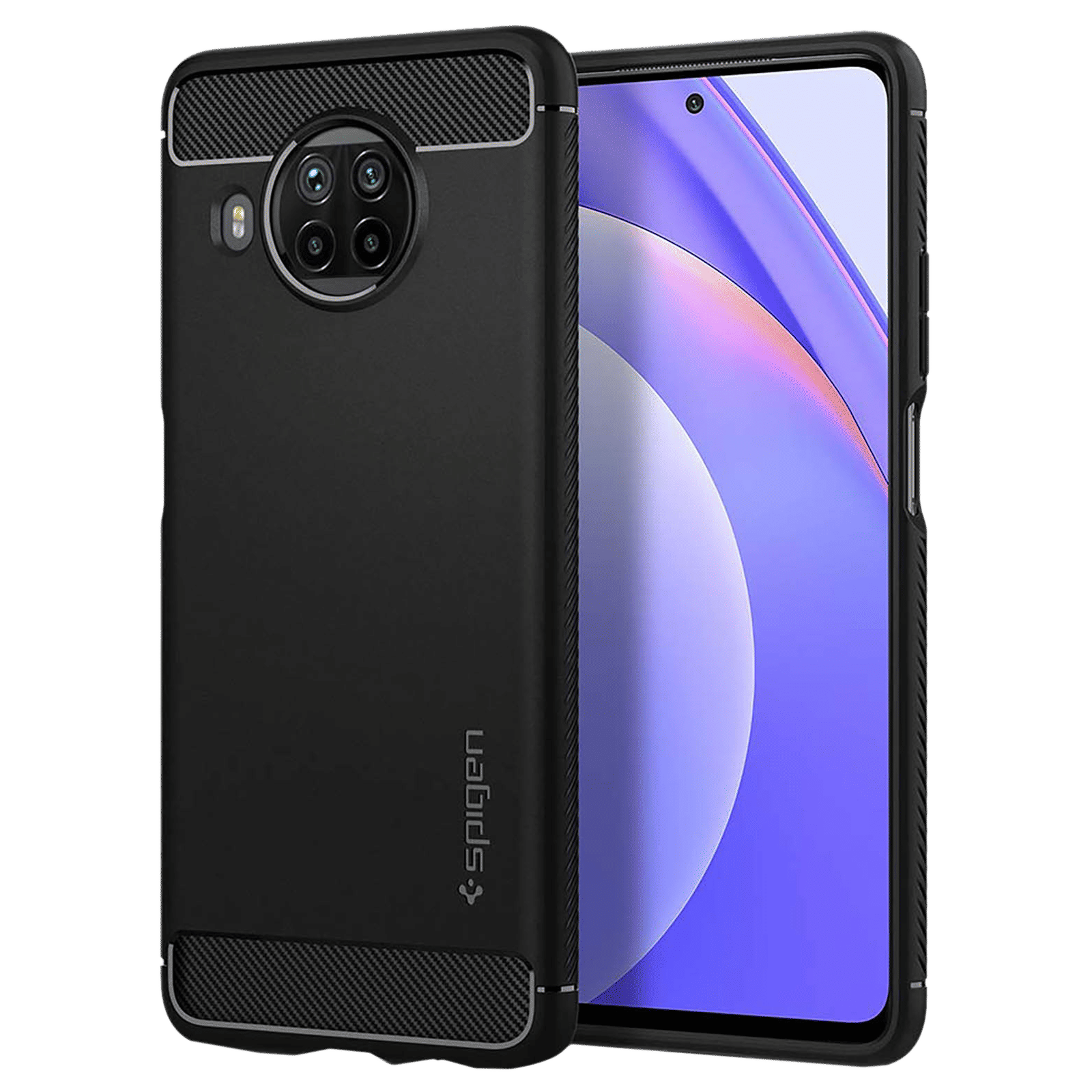 spigen Rugged Armor TPU Back Case For Mi 10T Lite/Mi 10i 5G (Air Cushion Technology, ACS02281, Matte Black)_1