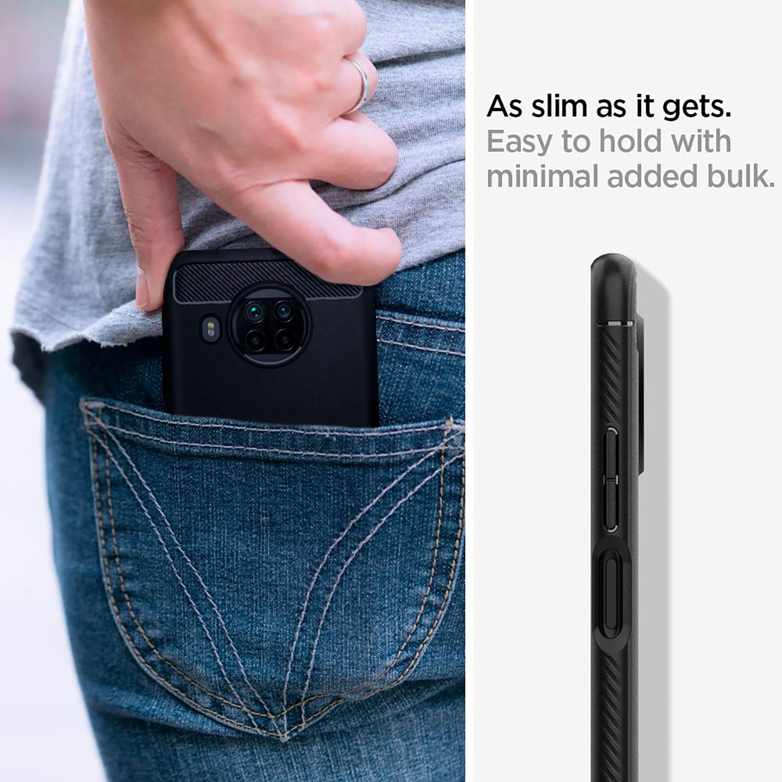 spigen Rugged Armor TPU Back Case For Mi 10T Lite/Mi 10i 5G (Air Cushion Technology, ACS02281, Matte Black)_8