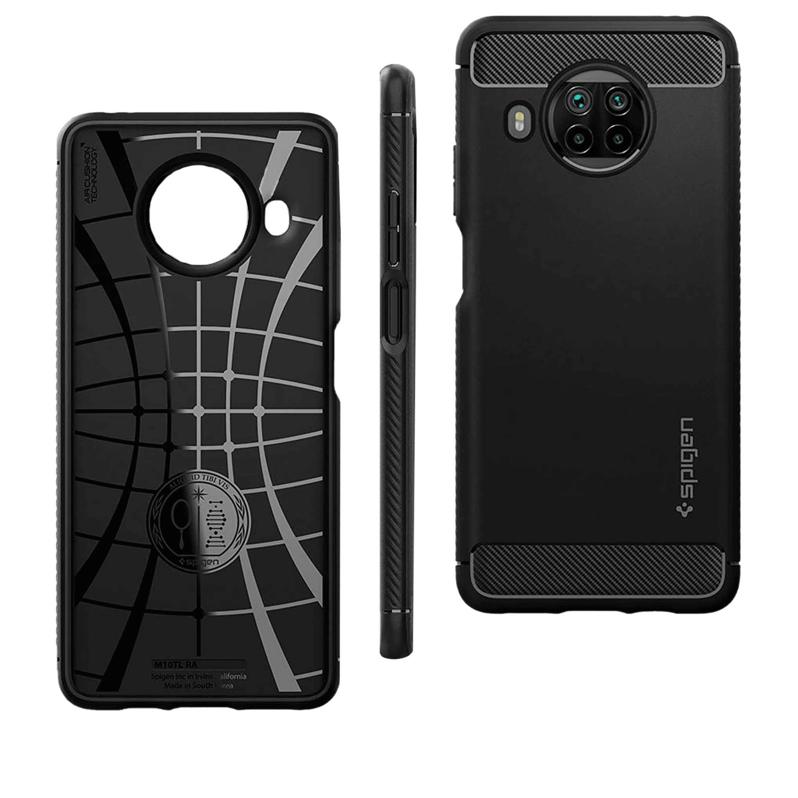 spigen Rugged Armor TPU Back Case For Mi 10T Lite/Mi 10i 5G (Air Cushion Technology, ACS02281, Matte Black)_5