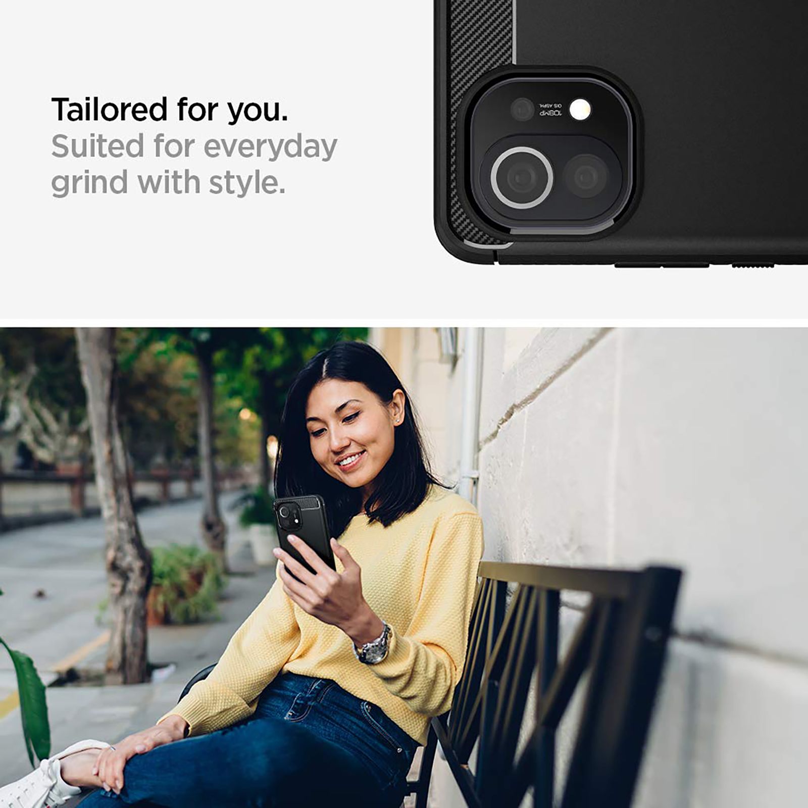 spigen Rugged Armor TPU Back Cover for Xiaomi Mi 11 (Air Cushion Technology, Matte Black) spigen Rugged Armor TPU Back Cover for Xiaomi Mi 11 (Air Cushion Technology, Matte Black)_18