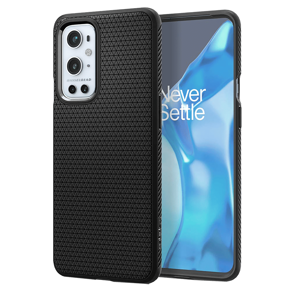 spigen Liquid Air TPU Back Cover for OnePlus 9 Pro 5G (Air Cushion Technology, Matte Black)_1
