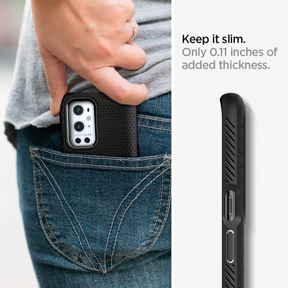 spigen Liquid Air TPU Back Cover for OnePlus 9 Pro 5G (Air Cushion Technology, Matte Black)_13
