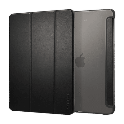 spigen Smart Fold Hard Polyurethane Leather & Polycarbonate Back Cover for Apple iPad Pro 11 Inch (2018/2020) (Magnetic Closure, Black)