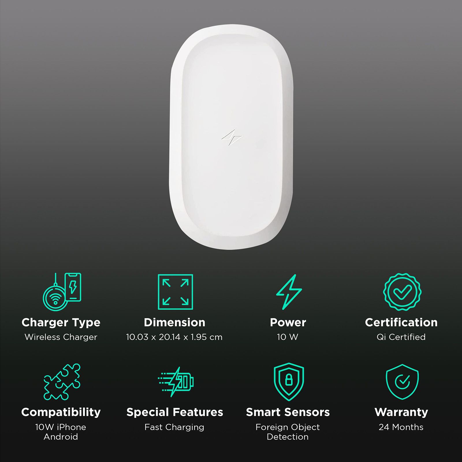 SanDisk Ixpand 10W Wireless Charger for iPhone 8, X, XS, SE (2020), 11, 12/SAMSUNG Galaxy S7, S8, S9, S10, S20, S20 FE, S21, Note 8, 10, 20/One Plus 8 Pro, 9R & AirPods Pro (Qi Certified, Overcharging Protection, White)_2