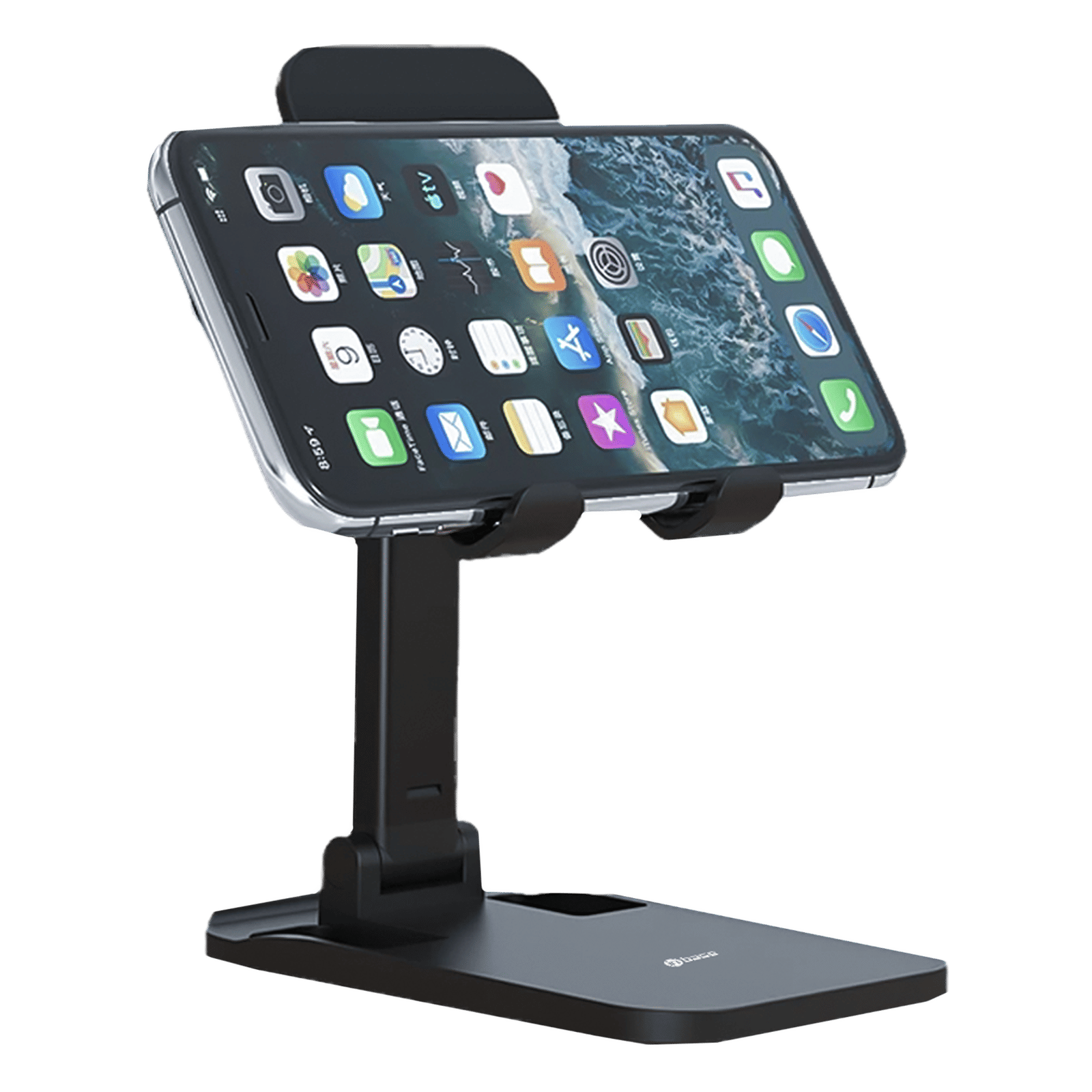 in base IB-1070 Dual Desktop Stand for Mobile & Tablet (360 Degree Rotatable, Black)_1