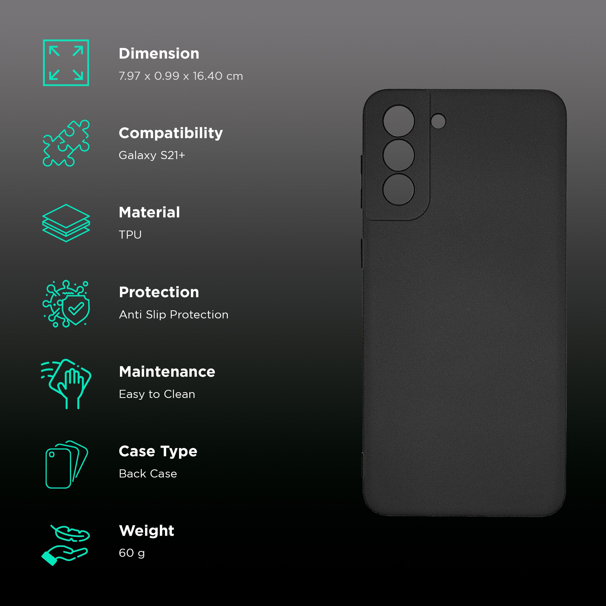 soundREVO TPU Back Cover for SAMSUNG Galaxy S21 Plus (Anti-Slip Grip, Black)_2