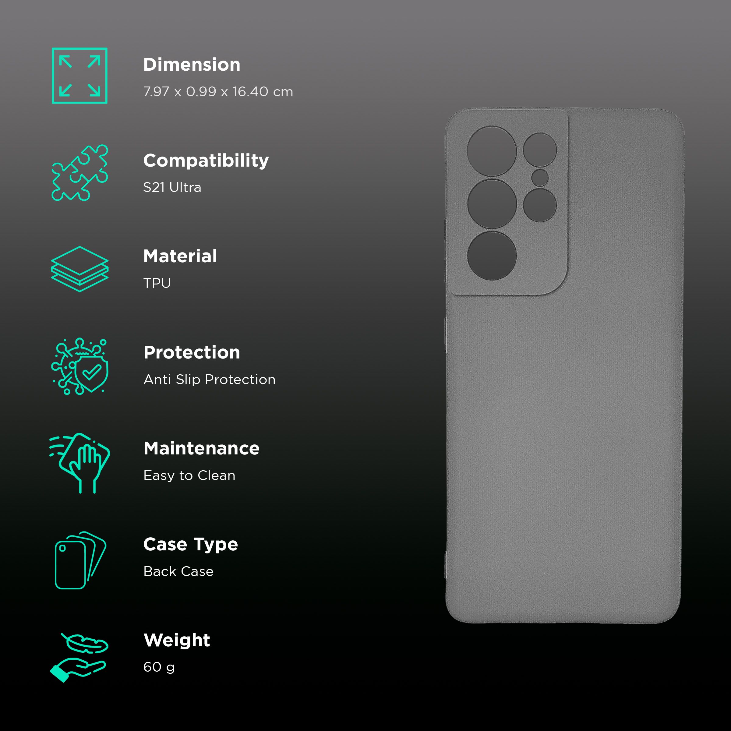 soundREVO TPU Back Cover for SAMSUNG Galaxy S21 Ultra (Anti-Slip Grip, Grey) soundREVO TPU Back Cover for SAMSUNG Galaxy S21 Ultra (Anti-Slip Grip, Grey)_2