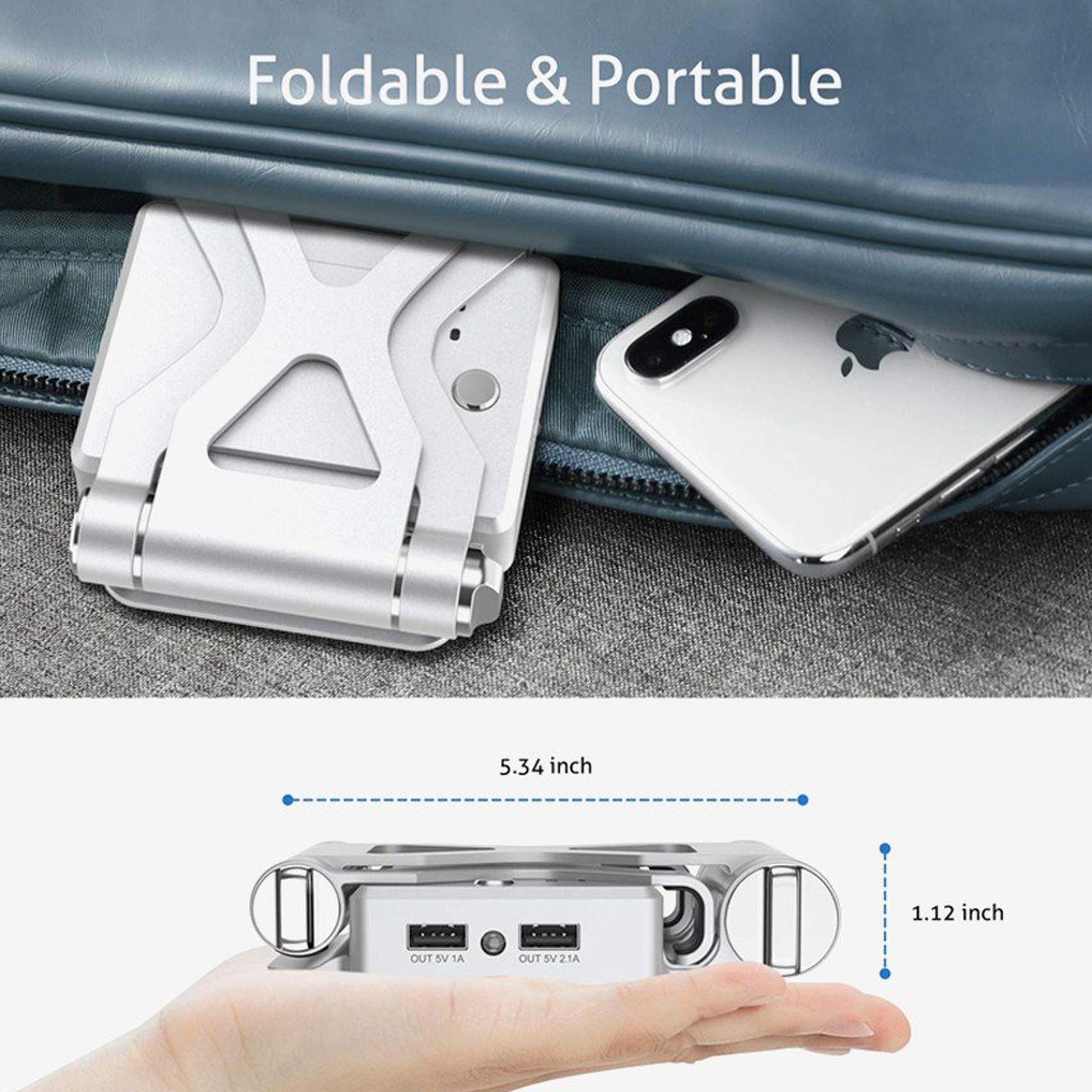 Soopi Stand for Mobiles and Tablets (Built-In 5000mAh Powerbank, Bluetooth Speaker, PH02, Silver) Soopi Stand for Mobiles and Tablets (Built-In 5000mAh Powerbank, Bluetooth Speaker, PH02, Silver)_10