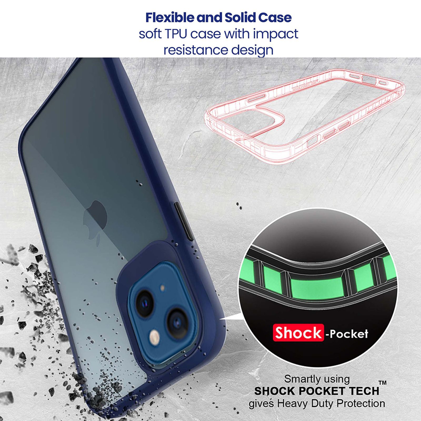 stuffcool Aktion TPU Back Cover for Apple iPhone 13 Mini (Shock Pocket Technology, Blue)_9