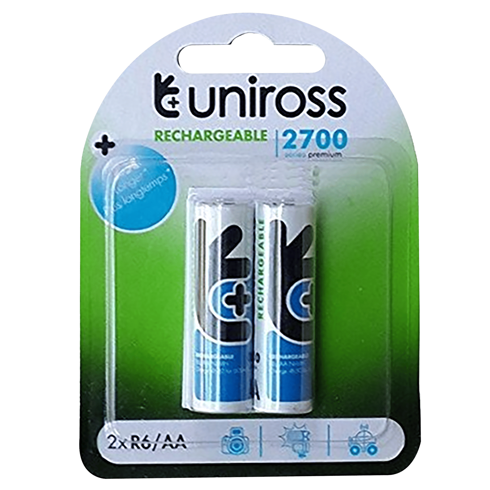 uniross 2700mAh AA Rechargeable Batteries (Pack Of 2, UNI 2700 AA BP2, Black) uniross 2700mAh AA Rechargeable Batteries (Pack Of 2, UNI 2700 AA BP2, Black)_1