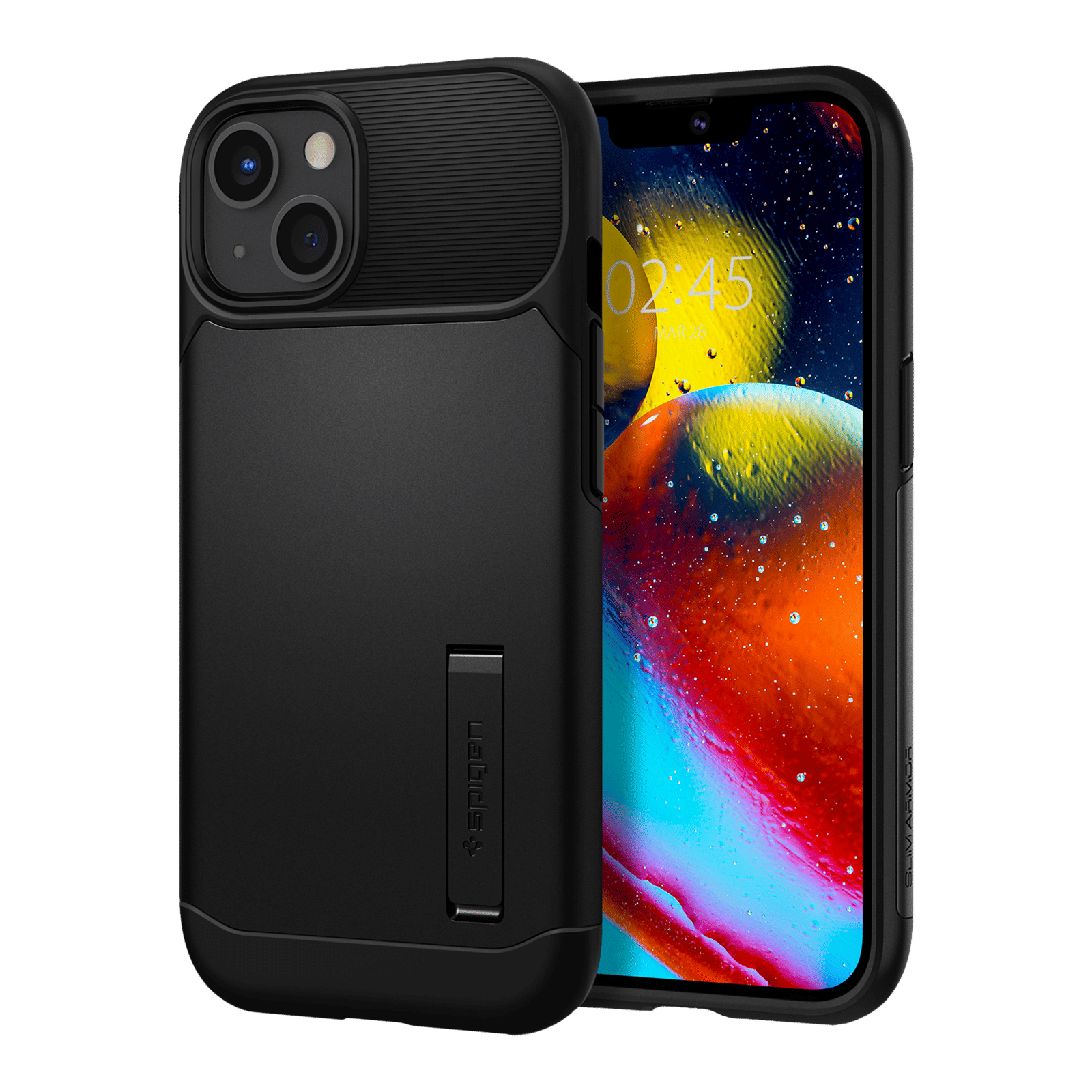 spigen Slim Armor TPU & Polycarbonate Back Cover for Apple iPhone 13 Mini (Wireless Charging Compatible, Black) spigen Slim Armor TPU & Polycarbonate Back Cover for Apple iPhone 13 Mini (Wireless Charging Compatible, Black)_1