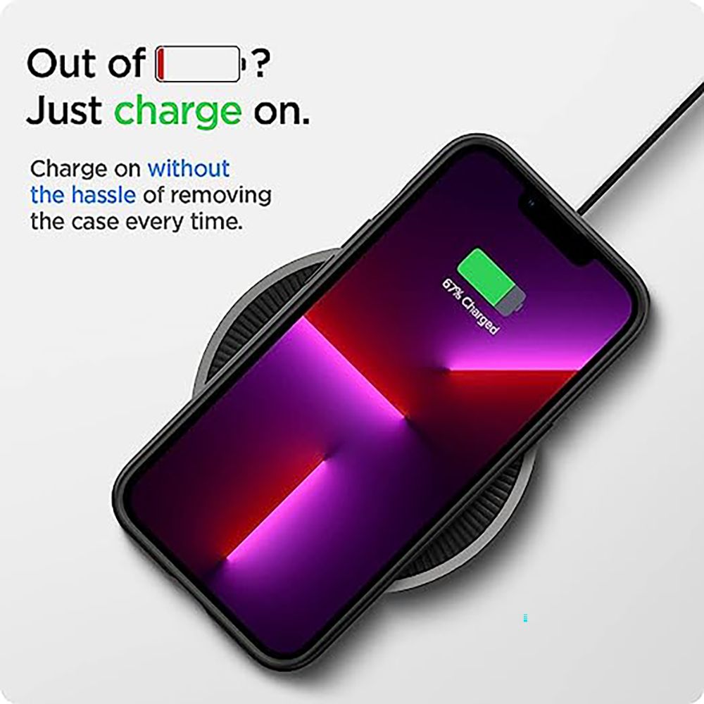 spigen Thin Fit TPU & Polycarbonate Back Cover for Apple iPhone 13 Pro (Wireless Charging Compatible, Black)_4