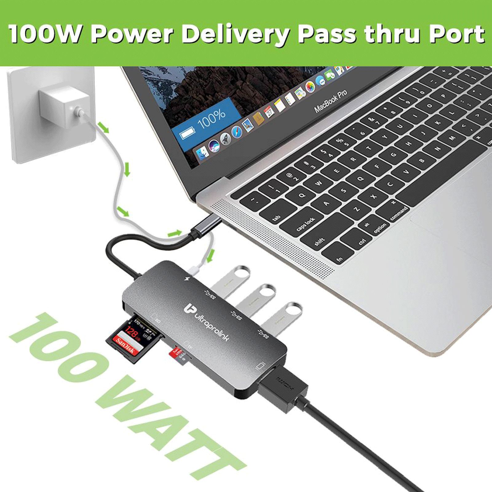 UltraProlink Pro Hub 7-in-1 USB 3.0 Type C to USB 3.0 Type A, SD Card Slot, TF Card Reader, HDMI Type A, USB Type C USB Hub (High Speed Transfer Data, Grey) UltraProlink Pro Hub 7-in-1 USB 3.0 Type C to USB 3.0 Type A, SD Card Slot, TF Card Reader, HDMI Type A, USB Type C USB Hub (High Speed Transfer Data, Grey)_4
