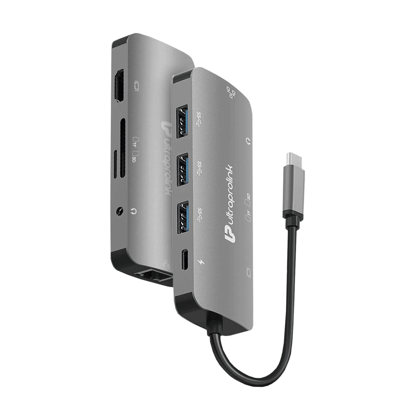 UltraProlink Slimport 4C 9-in-1 USB 3.1 Type C to HDMI Type A, USB 3.0 Type A, USB Type C, SD Card Slot, TF Card Reader, RJ45, 3.5mm Stereo USB Hub (Faster Data Transfer, Grey) UltraProlink Slimport 4C 9-in-1 USB 3.1 Type C to HDMI Type A, USB 3.0 Type A, USB Type C, SD Card Slot, TF Card Reader, RJ45, 3.5mm Stereo USB Hub (Faster Data Transfer, Grey)_1