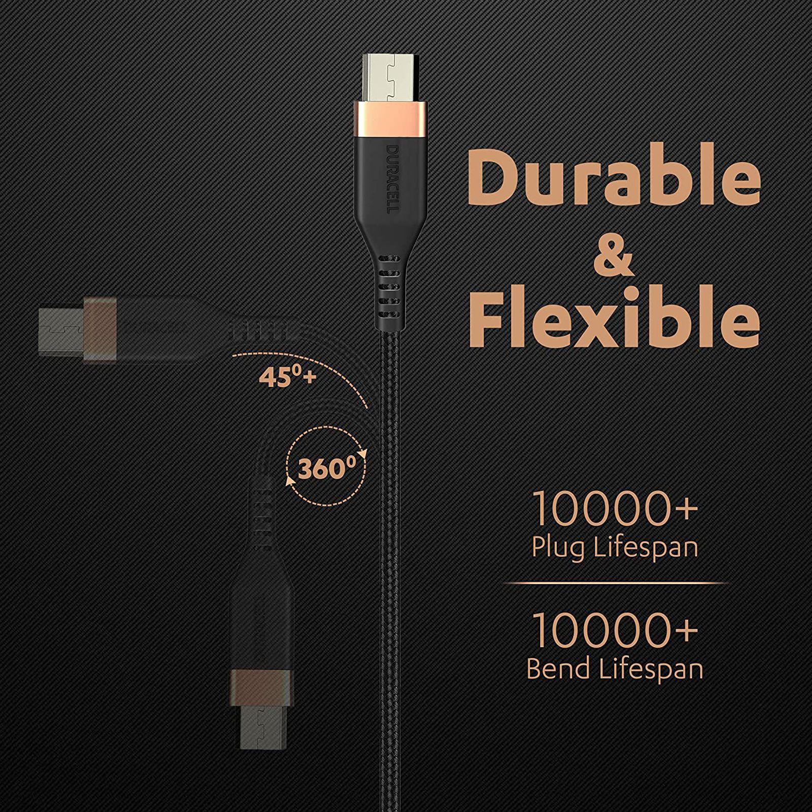 DURACELL Type A to Type B 3.96 Feet (1.2 M) Cable (Tangle-free Design, Black)_7
