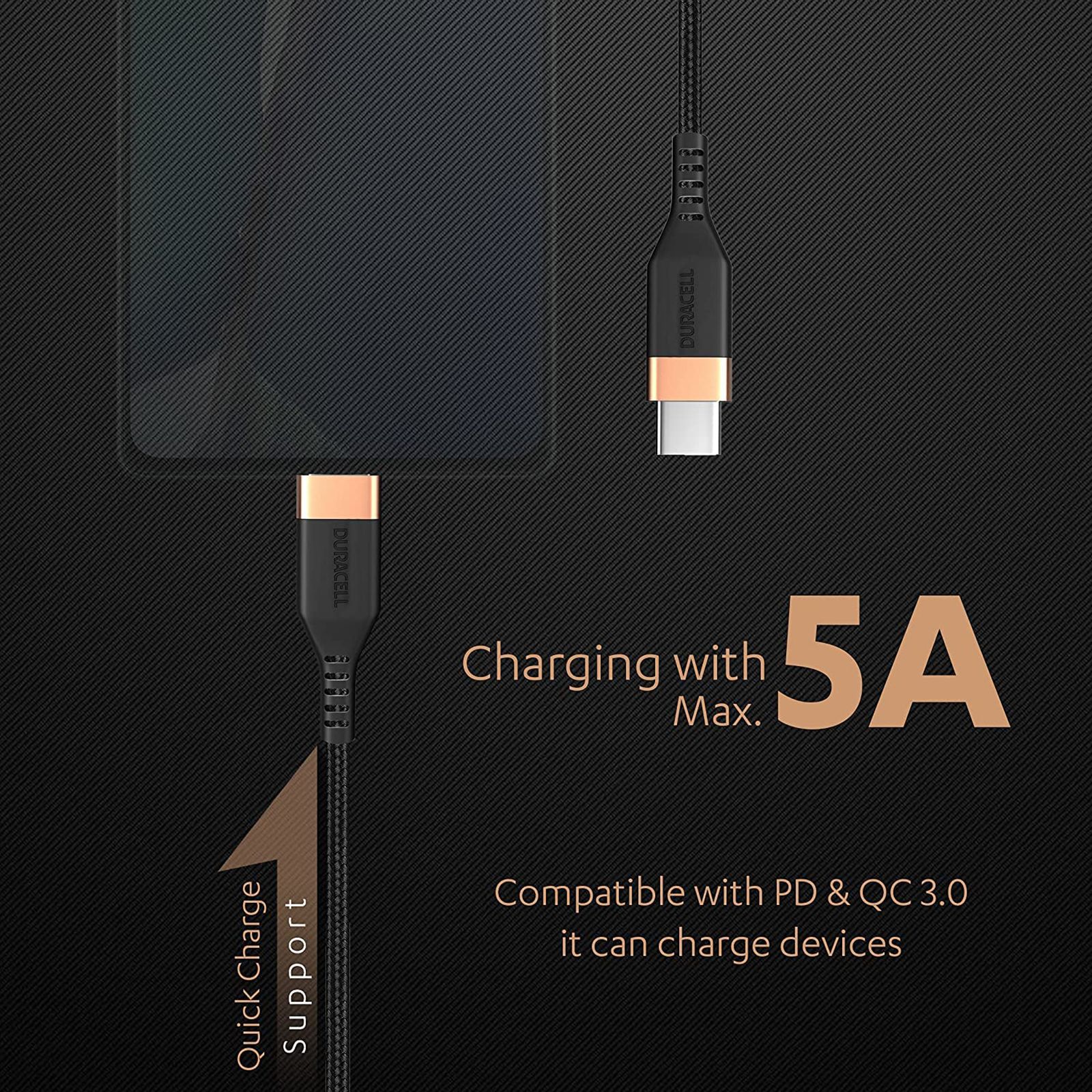 DURACELL Type C to Type C 3.93 Feet (1.2M) Cable (Sync & Charge, Black) DURACELL Type C to Type C 3.93 Feet (1.2M) Cable (Sync & Charge, Black)_7