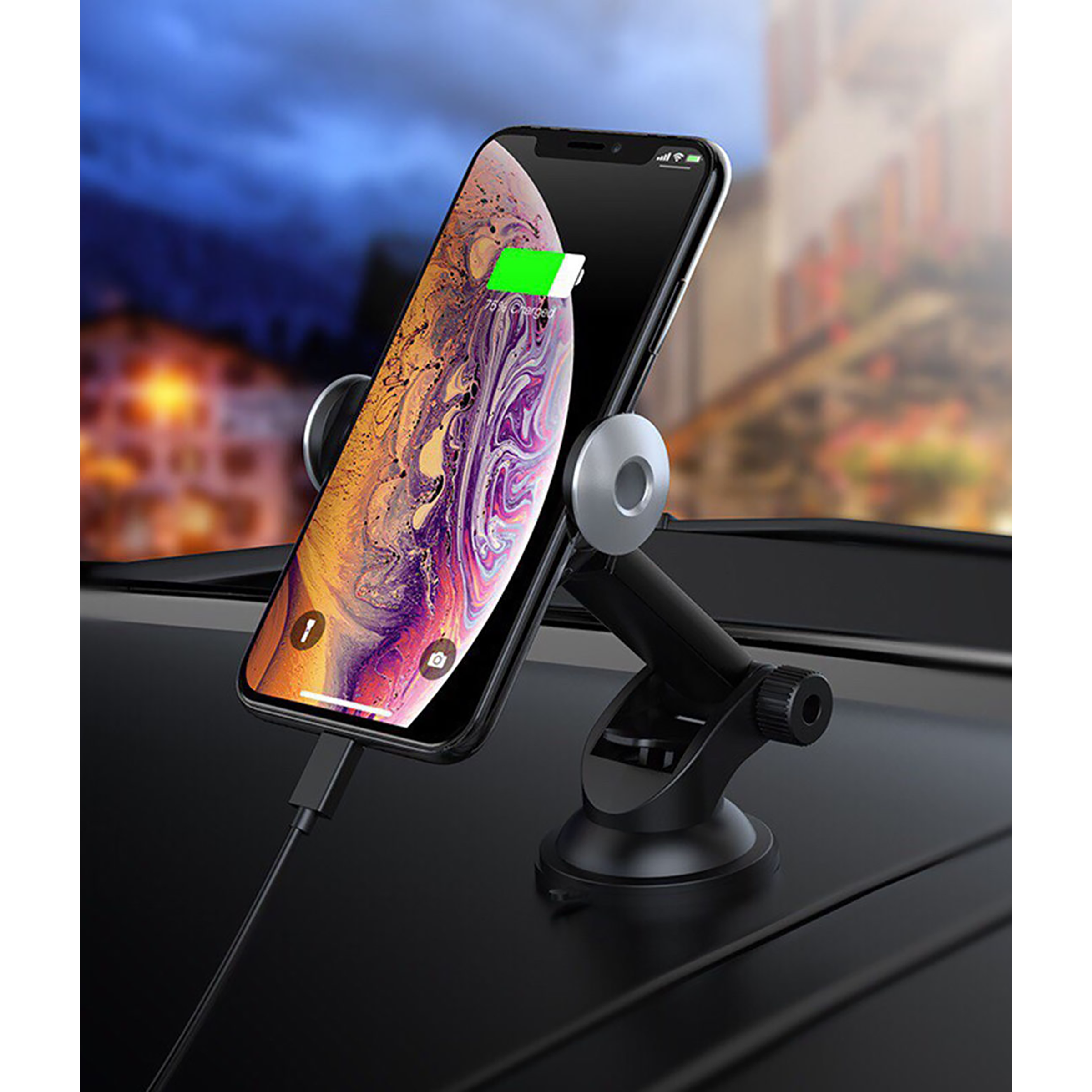macmerise Autobot Pro Car Mount For Mobiles (360 Degree Rotation, Black)_4