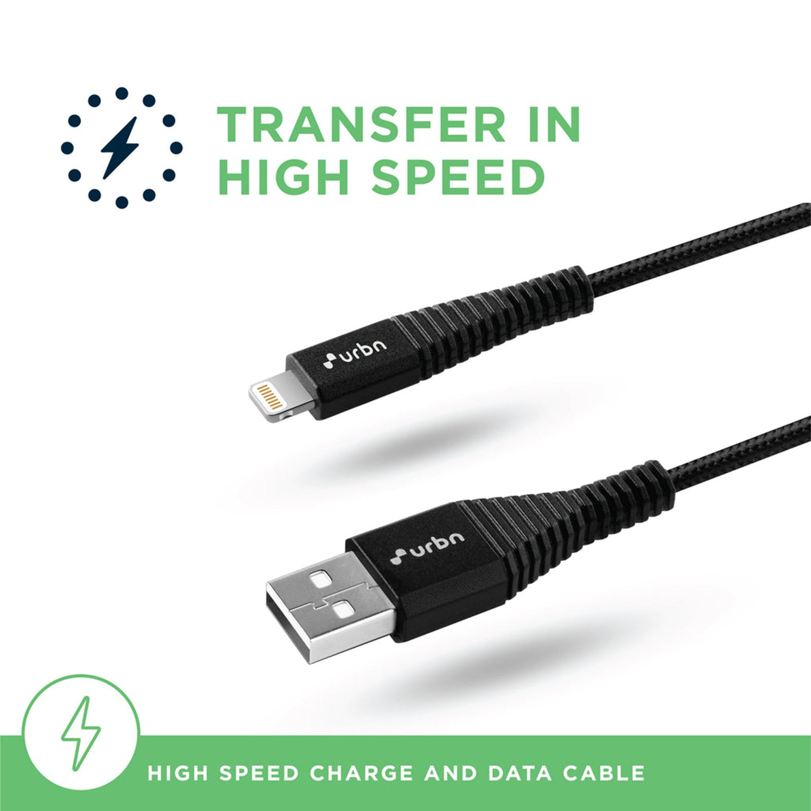 urbn Type A to Lightning 3.93 Feet (1.2M) Cable (Sync & Charge, Black)_9