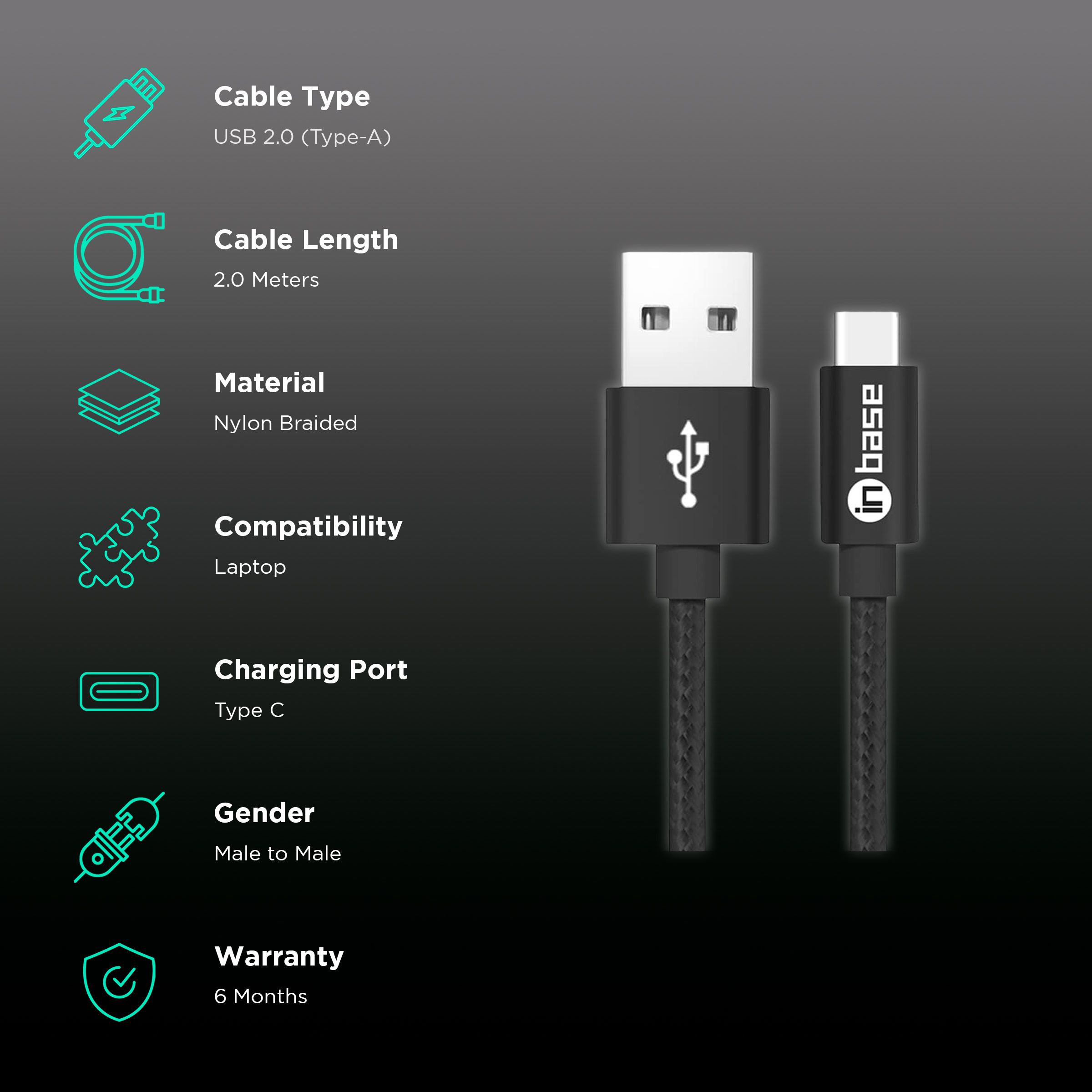 in base Type A to Type C 6.56 Feet (2M) Cable (Surface Dent Design, Black) in base Type A to Type C 6.56 Feet (2M) Cable (Surface Dent Design, Black)_2