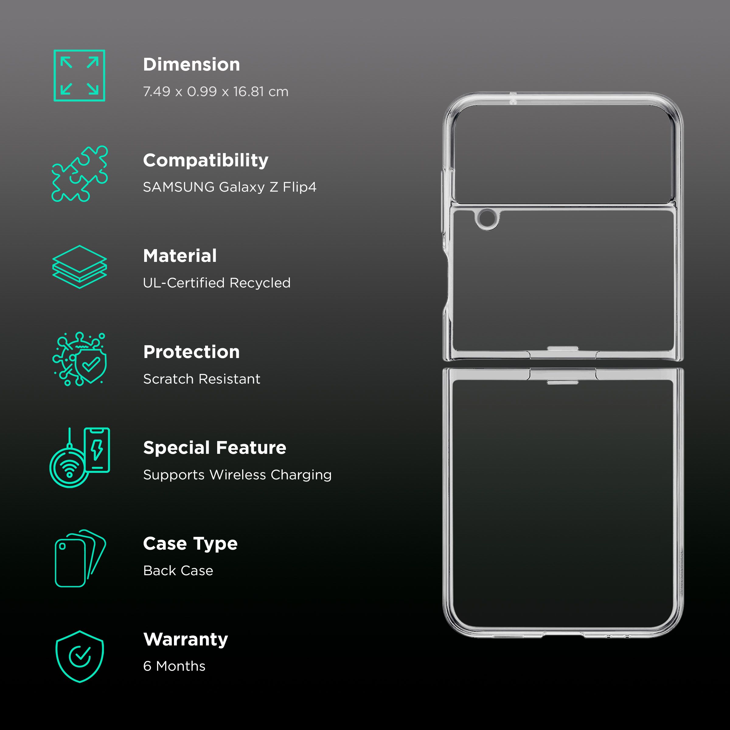SAMSUNG UL-Certified Recycled Back Cover for SAMSUNG Galaxy Z Flip4 (Backside Ring Attachment, Transparent) SAMSUNG UL-Certified Recycled Back Cover for SAMSUNG Galaxy Z Flip4 (Backside Ring Attachment, Transparent)_2