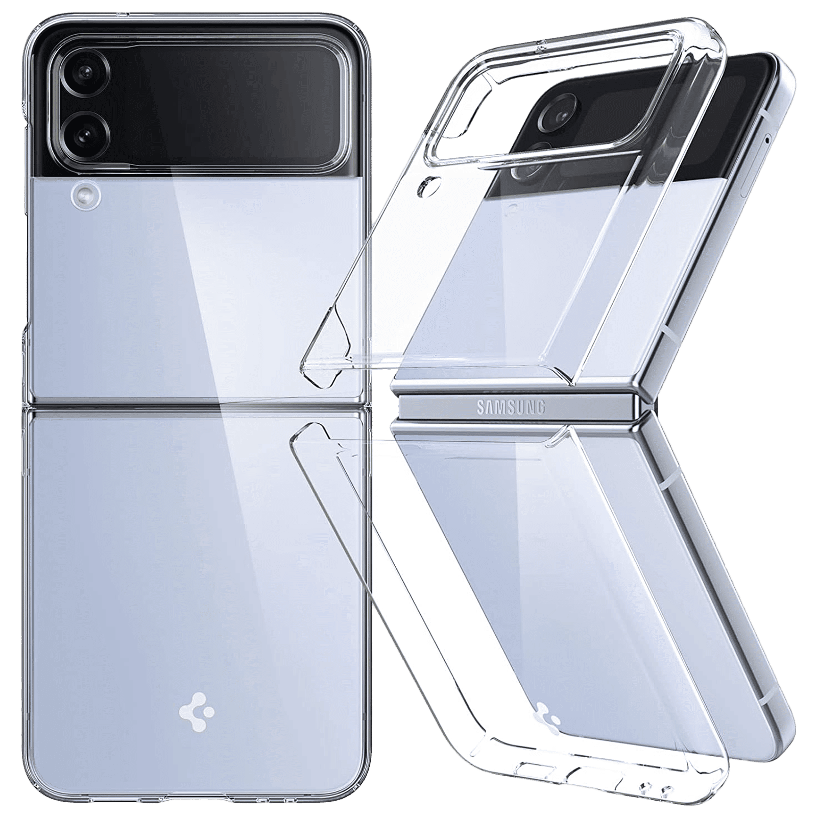 spigen AIRSKIN Polycarbonate Back Case for SAMSUNG Galaxy Z Flip 4 (Wireless Charging Compatible, Crystal Clear) spigen AIRSKIN Polycarbonate Back Case for SAMSUNG Galaxy Z Flip 4 (Wireless Charging Compatible, Crystal Clear)_1