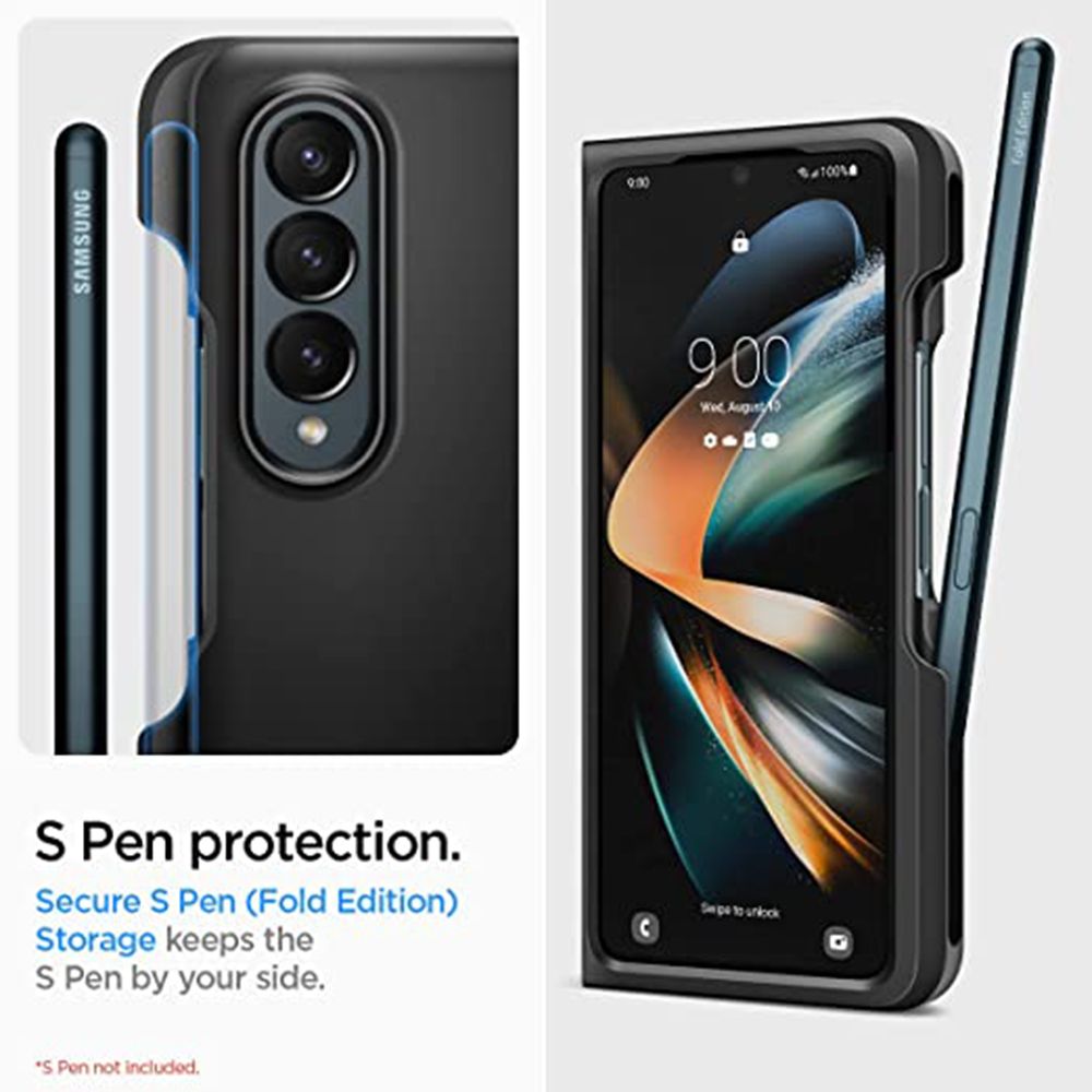 spigen Thin Fit Pro TPU & Polycarbonate Back Case for SAMSUNG Galaxy Z Fold 4 (Wireless Charging Compatible, Black) spigen Thin Fit Pro TPU & Polycarbonate Back Case for SAMSUNG Galaxy Z Fold 4 (Wireless Charging Compatible, Black)_6