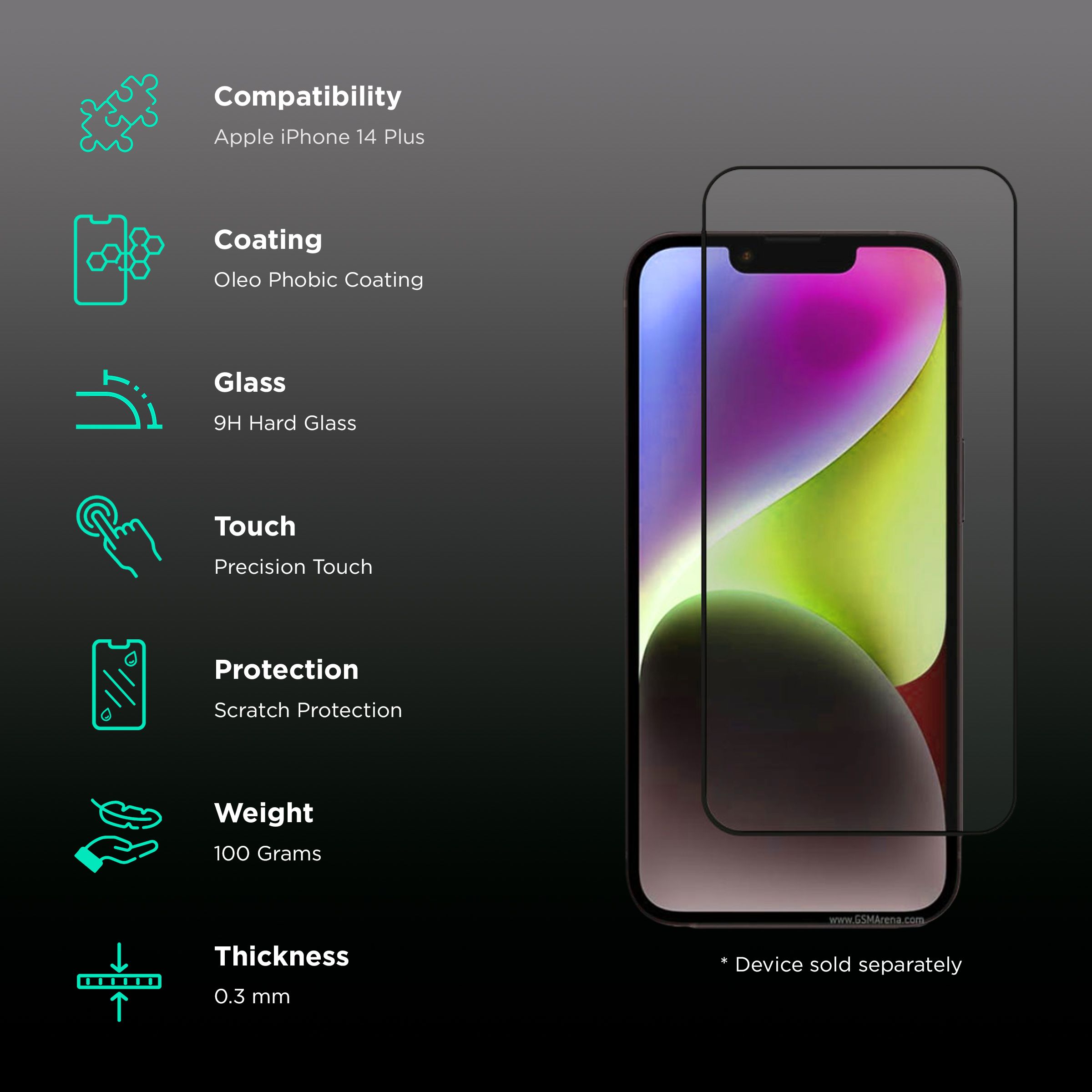 scratchgard Tempered Glass for Apple iPhone 14 Plus (Shatter Resistance)_3