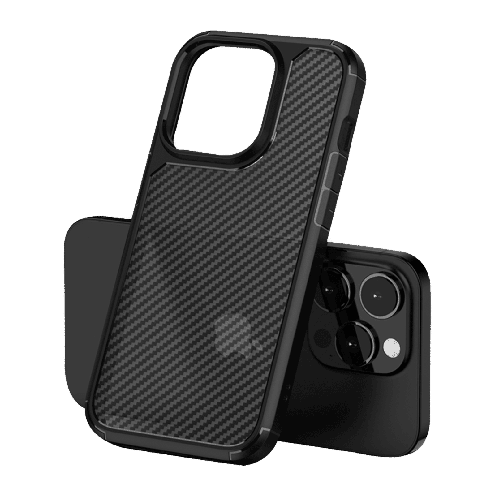 in base Carbon Shield Fiber Back Cover for Apple iPhone 14 Pro (Anti-Slip Grip, Black) in base Carbon Shield Fiber Back Cover for Apple iPhone 14 Pro (Anti-Slip Grip, Black)_1